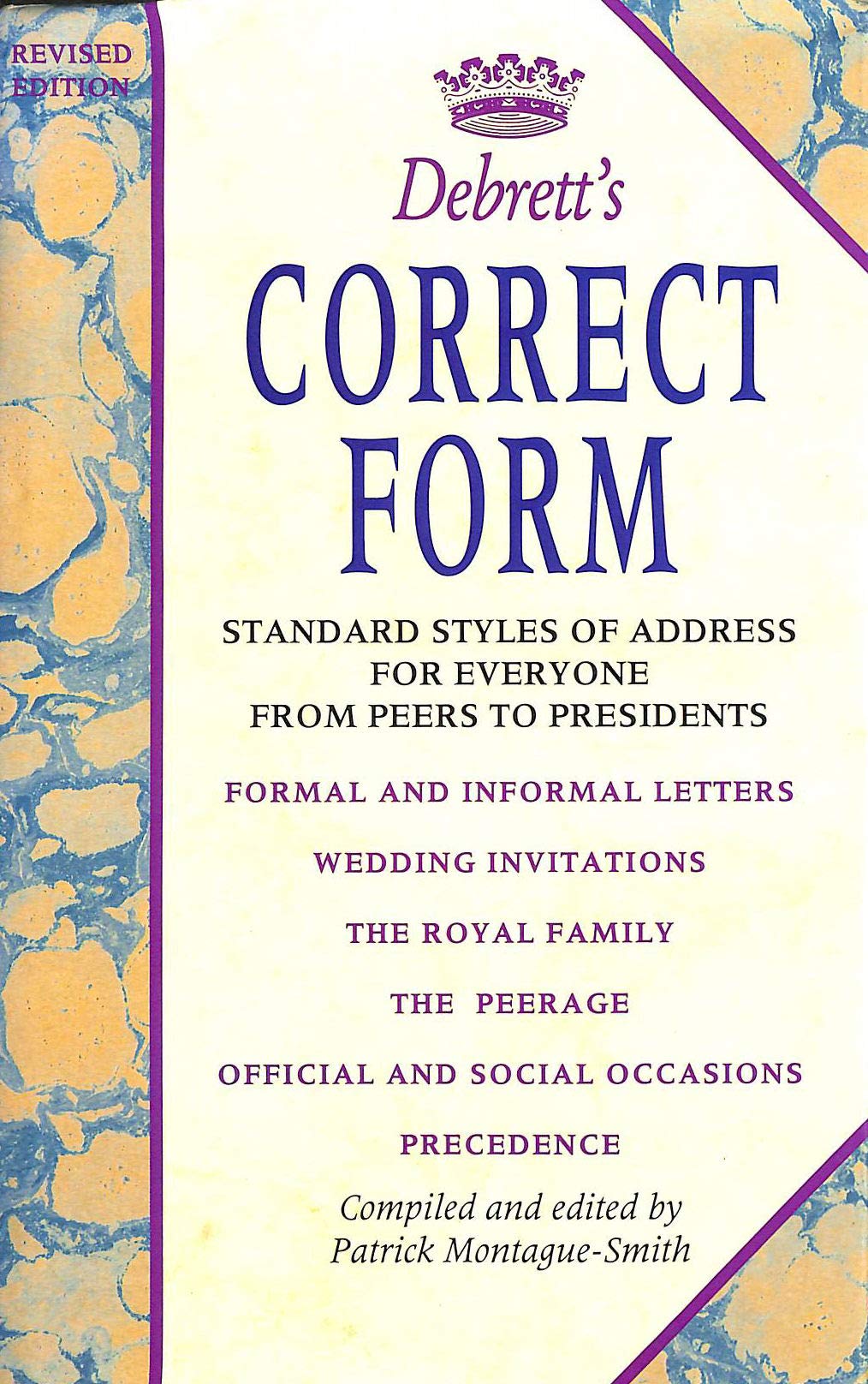 Debrett's Correct Form/Standard Styles of Address for Everyone from Peers to Presidents,Used