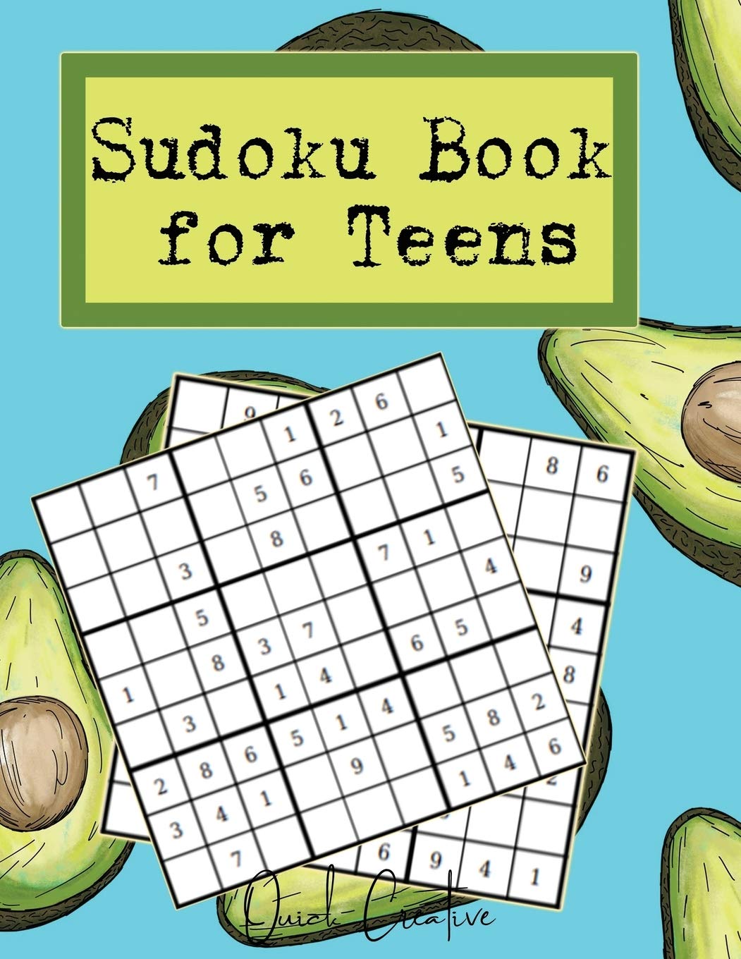 Sudoku Book For Teens: Easy to Medium Sudoku Puzzles Including 330 Sudoku Puzzles with Solutions, Avocado Vibes, Great Gift for ,Used