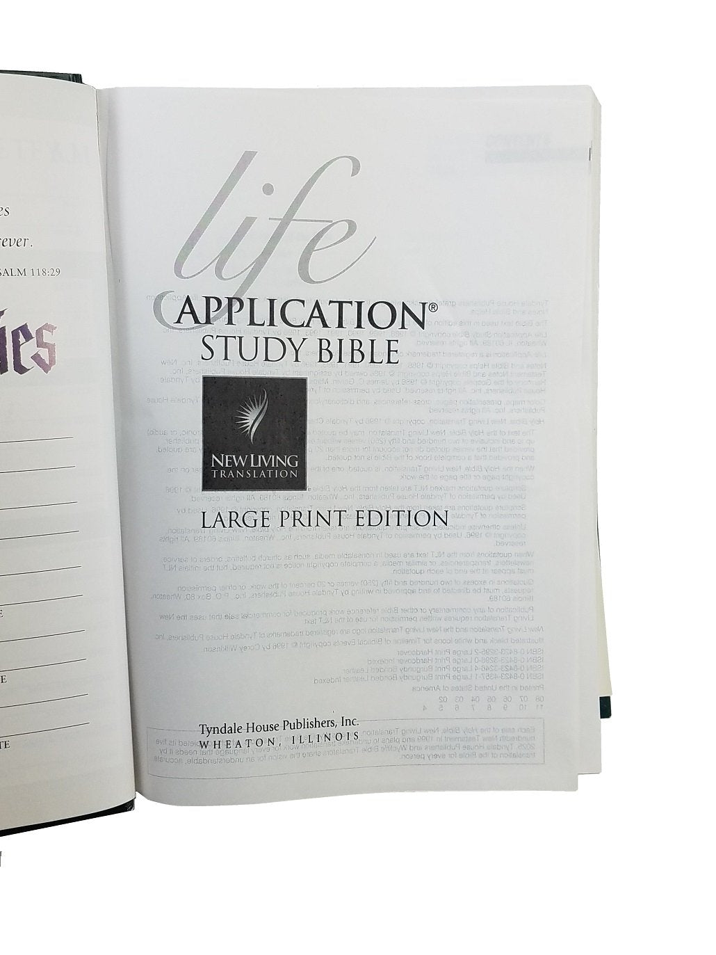 Life Application Study Bible Large Print: NLT1 (New Living Translation),Used
