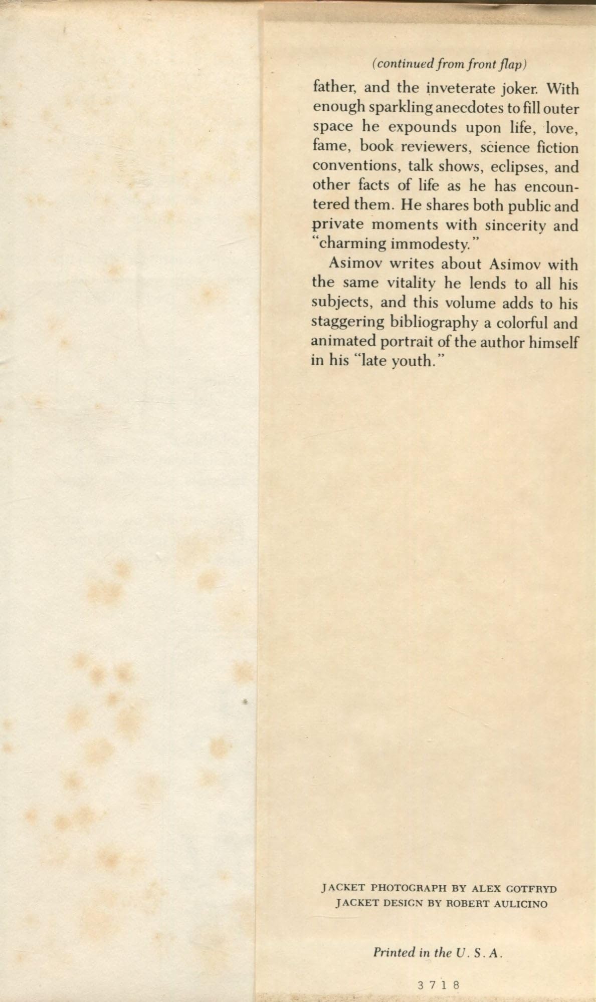 In Joy Still Felt: The Autobiography of Isaac Asimov 19541978,Used