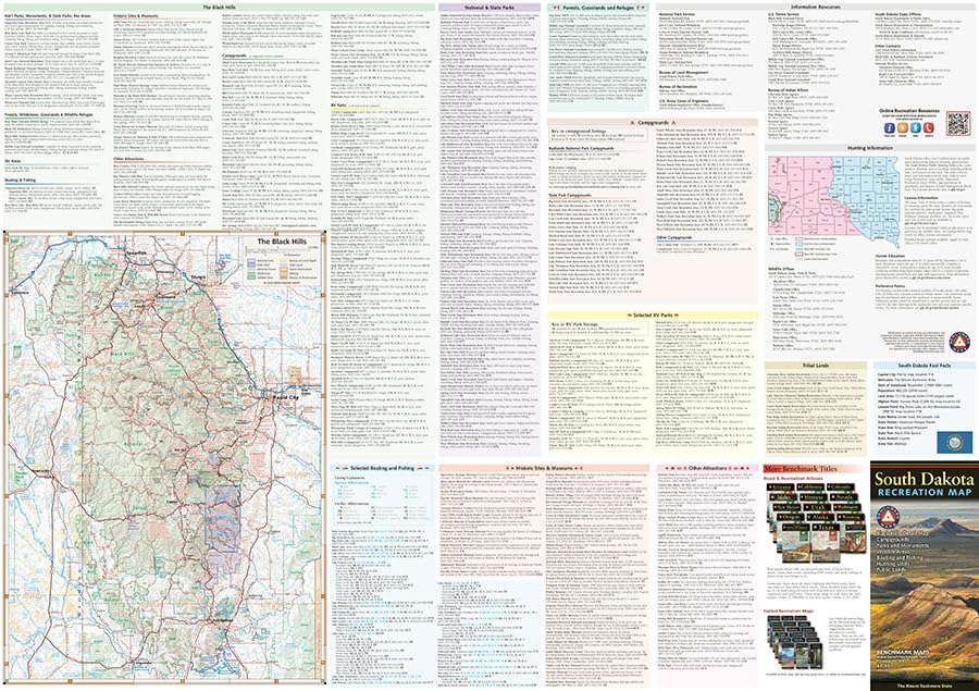 South Dakota Recreation Map (Benchmark Maps),Used