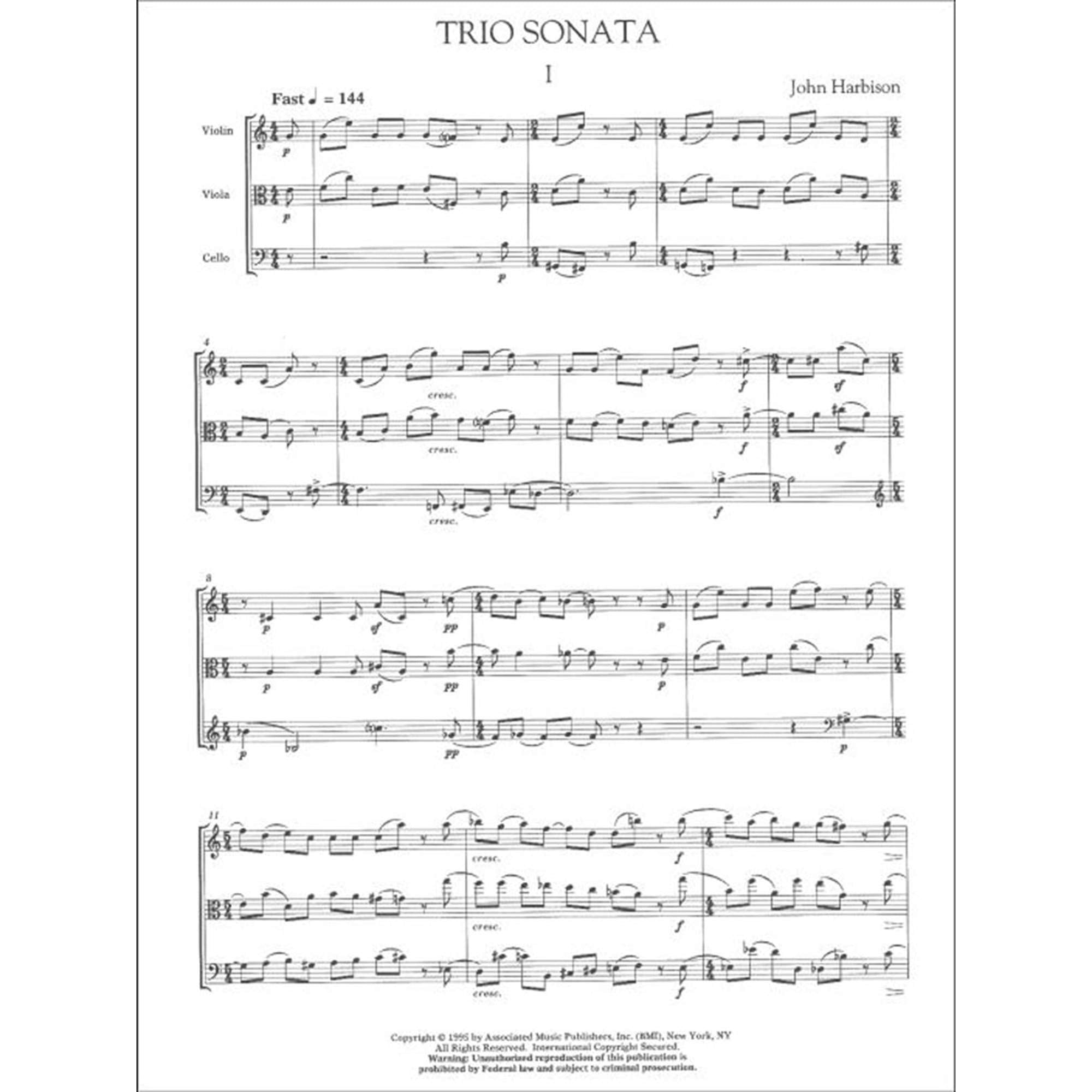 Trio Sonata: Score and Parts,Used