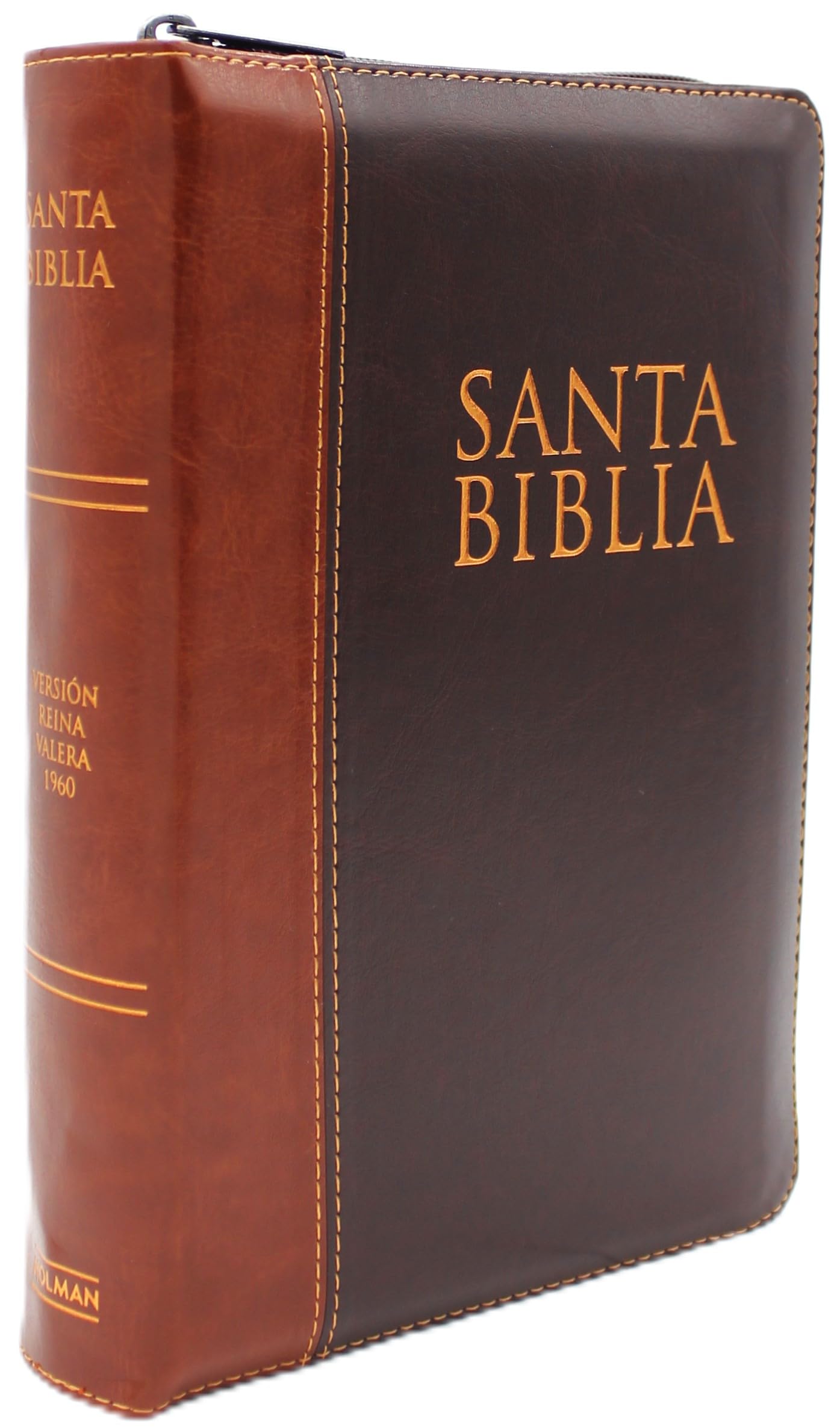 Biblia Reina Valera 1960 Letra Grande En Espa?Ol De 14 Puntostama?O Manual Con Cierre, Indice, Foro En Semil Piel Color Caoba/