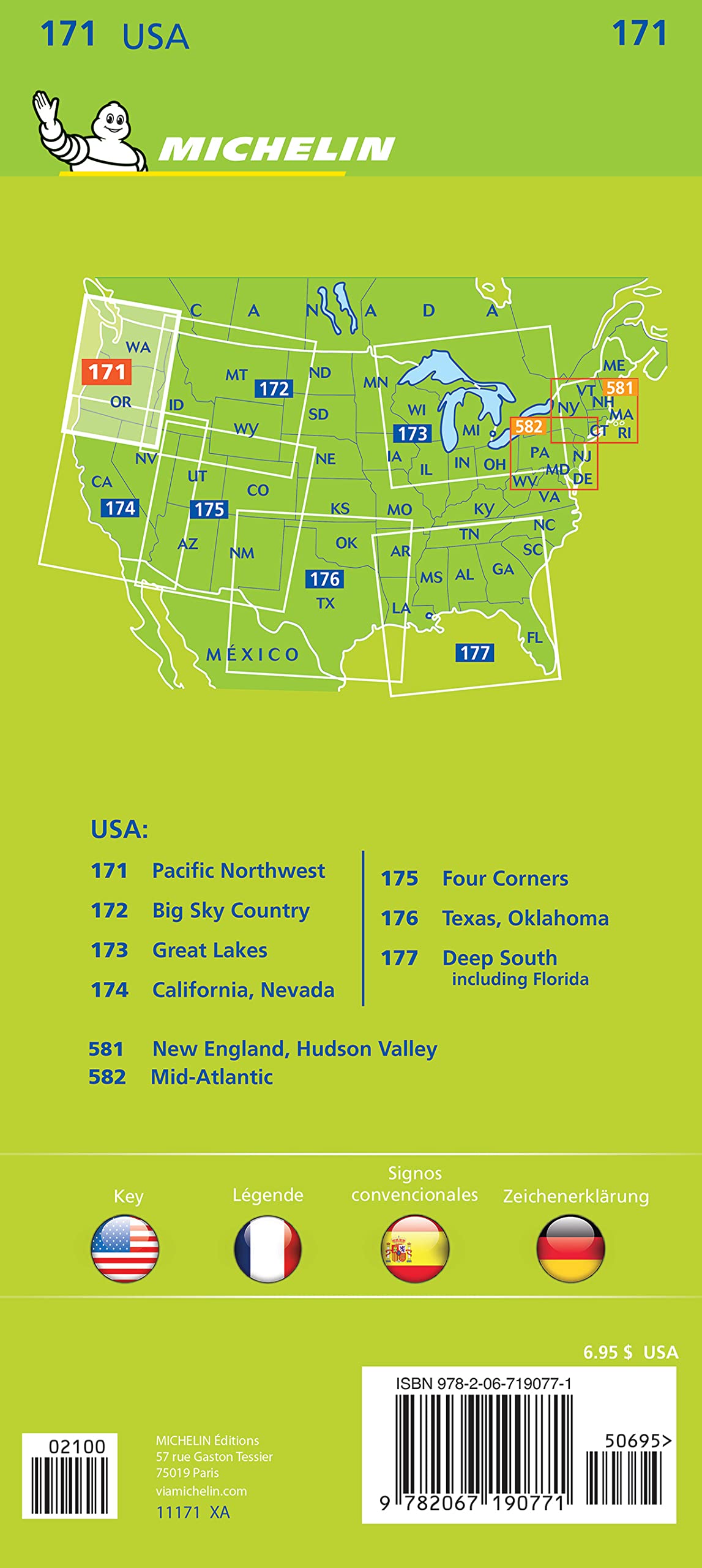 Michelin USA Pacific Northwest Map 171 (Michelin Zoom USA Maps),Used