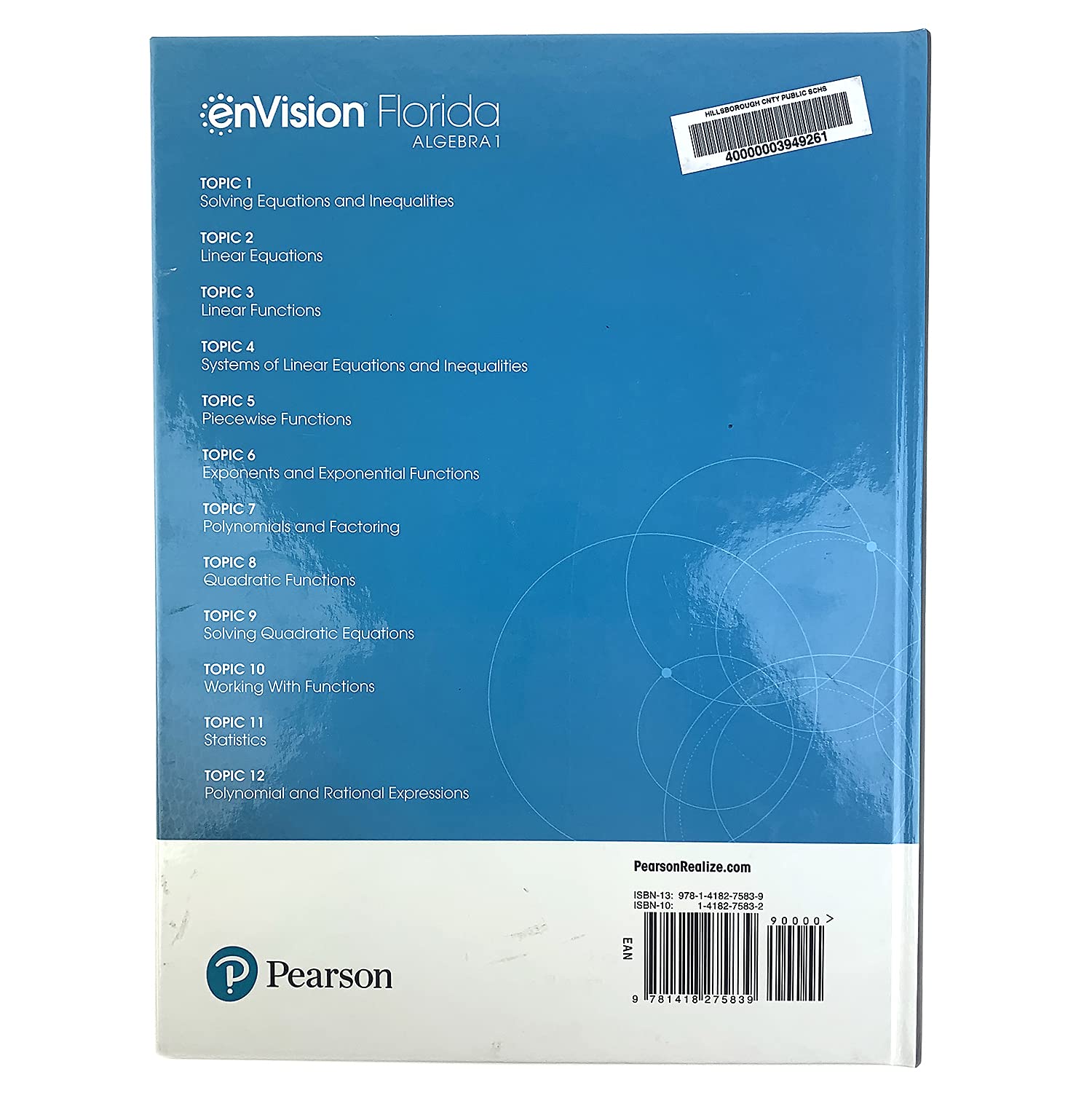 enVision Florida, Algebra 1, 2020 Student Edition,Used