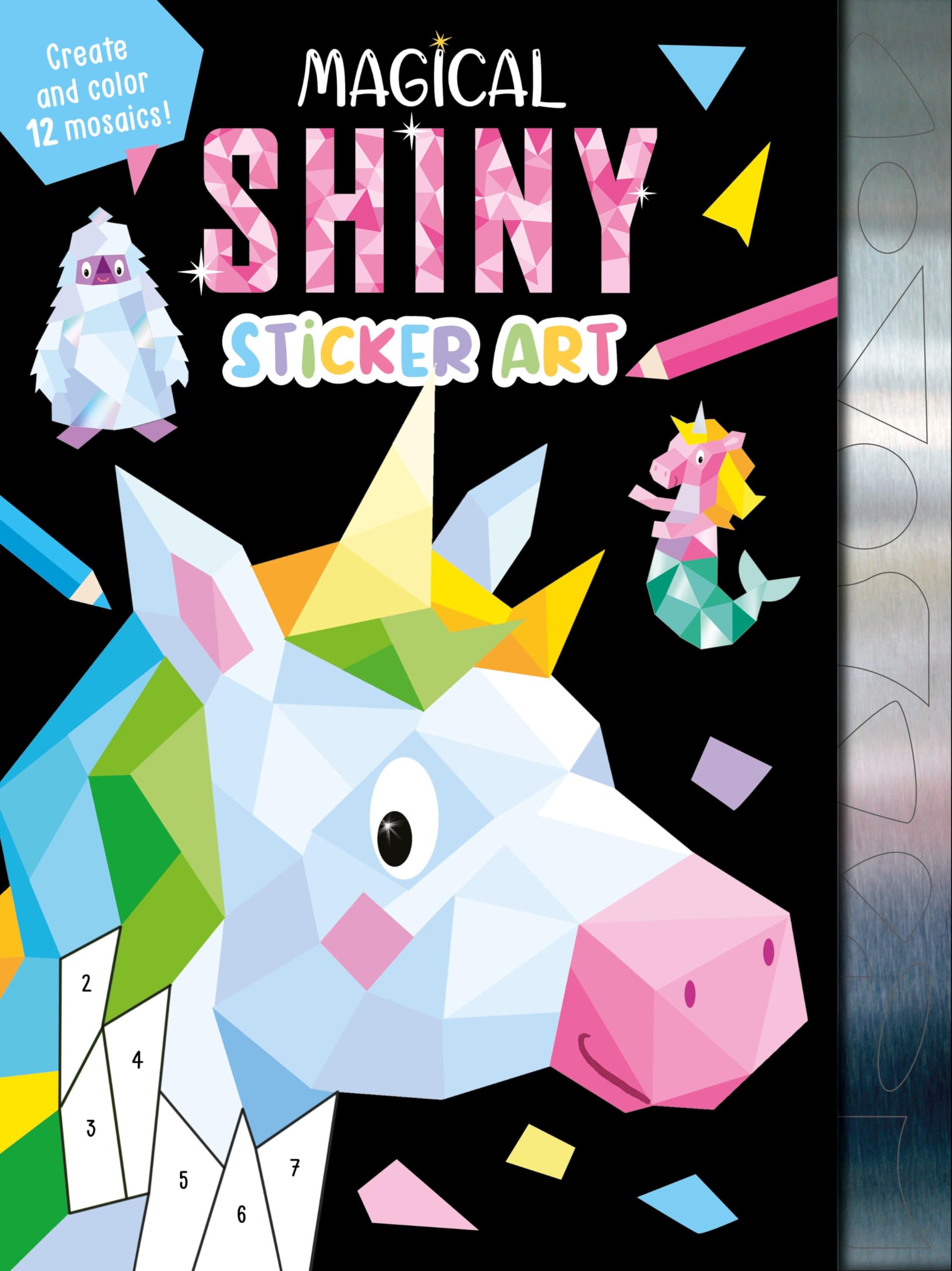Magical Shiny Sticker Art: Create And Color 12 Mosaics!,Used