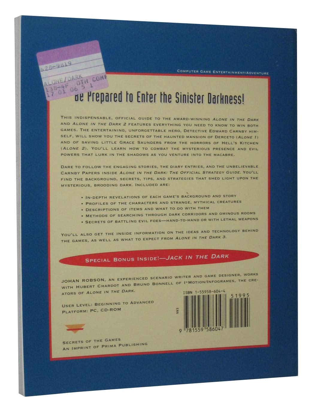 Alone in the Dark: The Official Strategy Guide (Secrets of the Games),Used