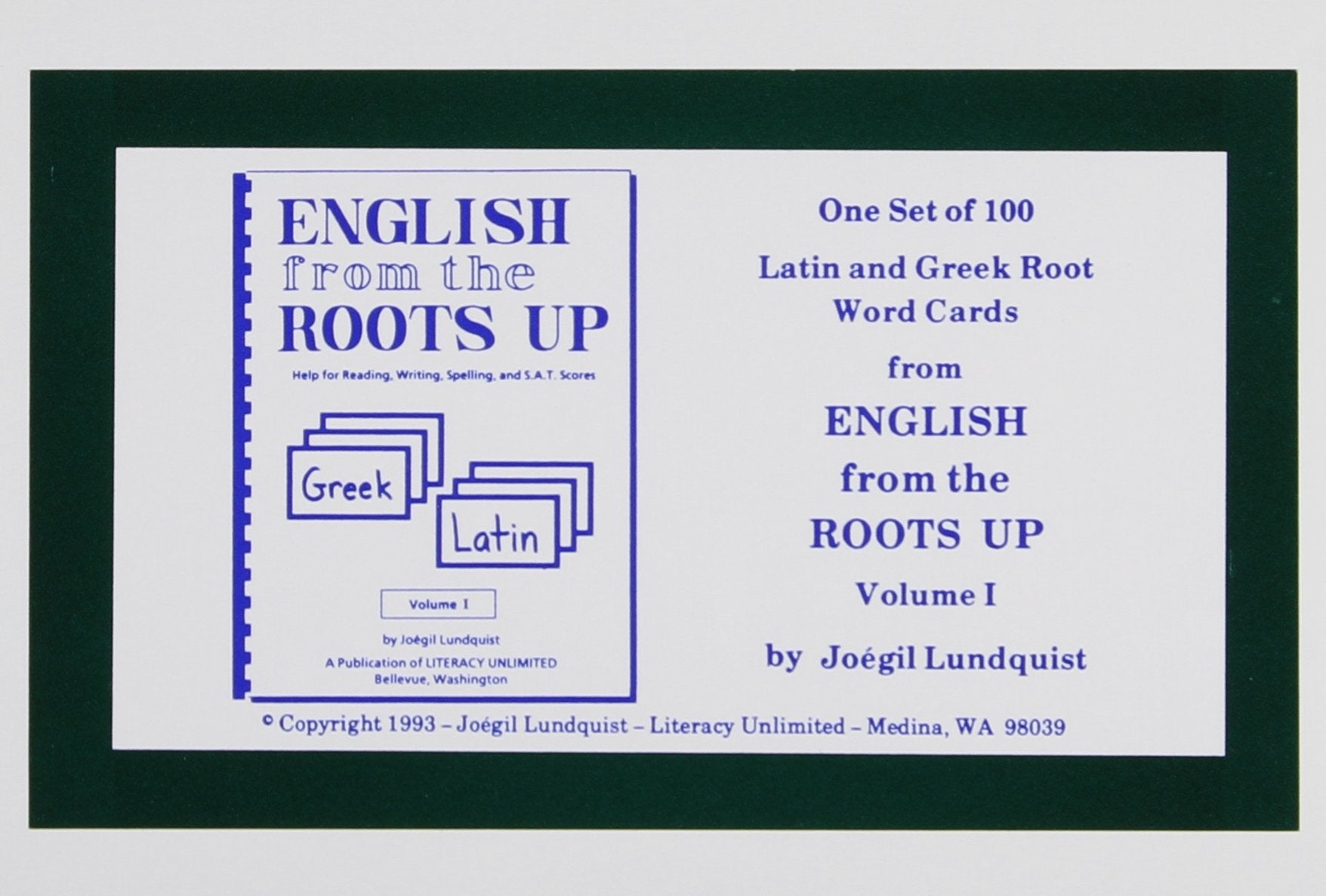 English from the Roots Up Flashcards, Vol. 1,Used