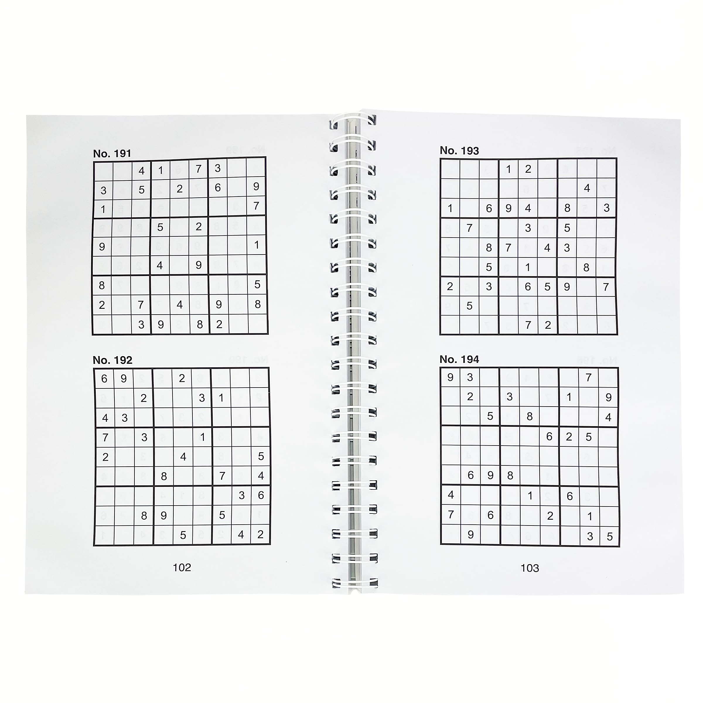 Sudoku: Over 200 Puzzles & Solutions, Easy to Hard Puzzles for Adults, SpiralBound (Brain Busters),Used