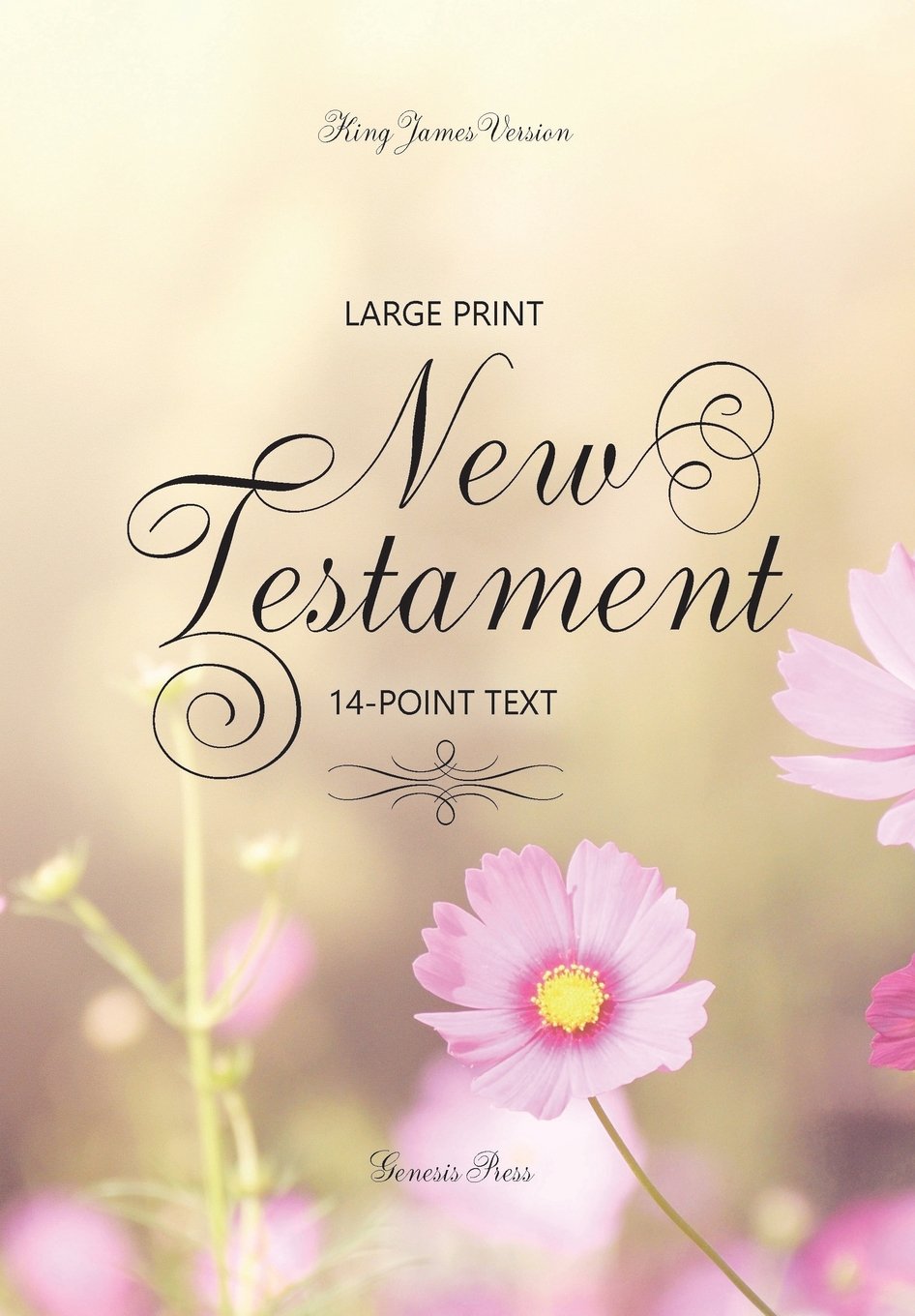 Large Print New Testament, 14point text, Spring Flowers, KJV: Twocolumn format,Used