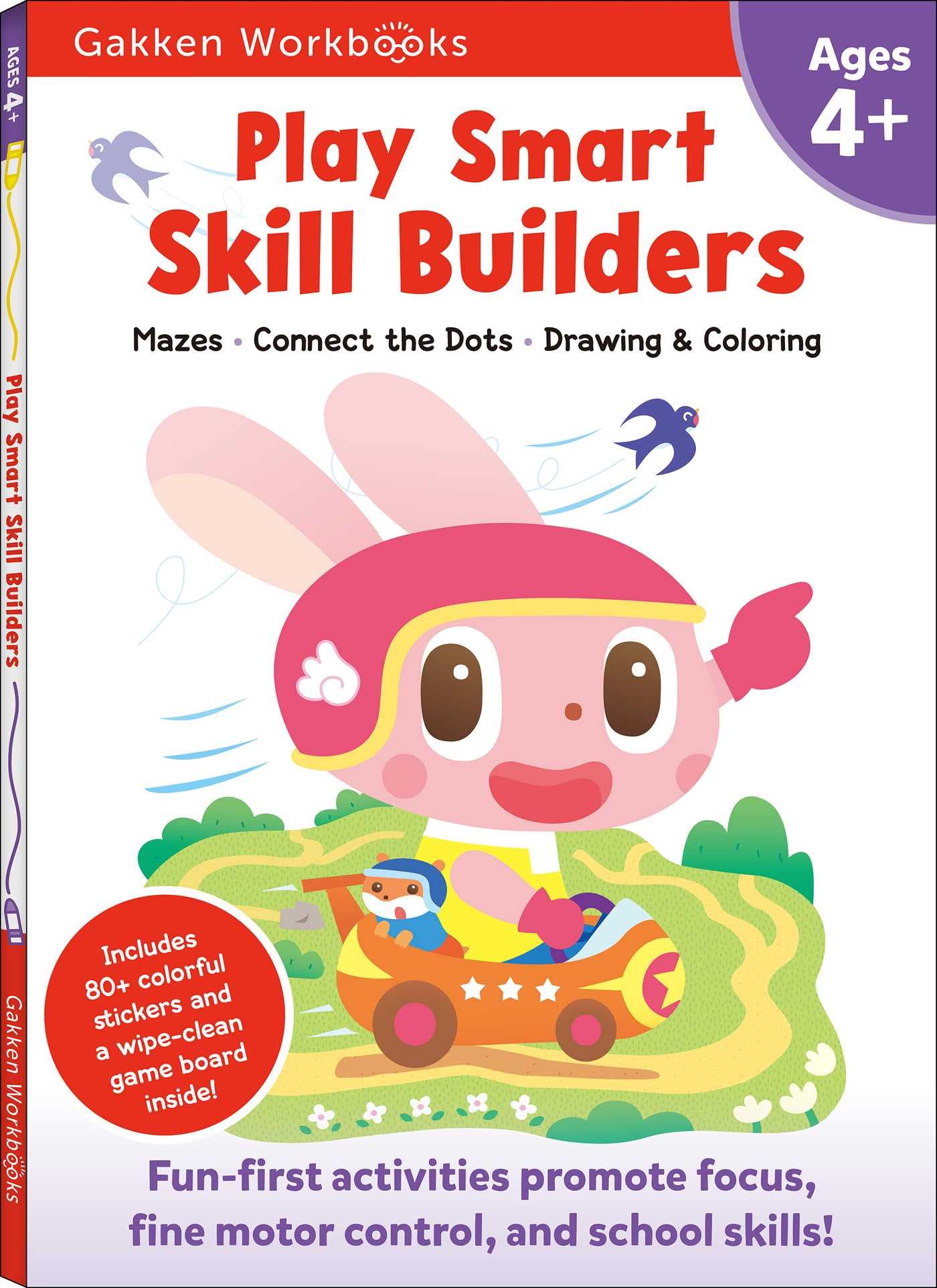 Play Smart Skill Builders Age 4+: PreK Activity Workbook with Stickers for Toddlers Ages 4, 5, 6: Build Focus and Pencontrol S,Used