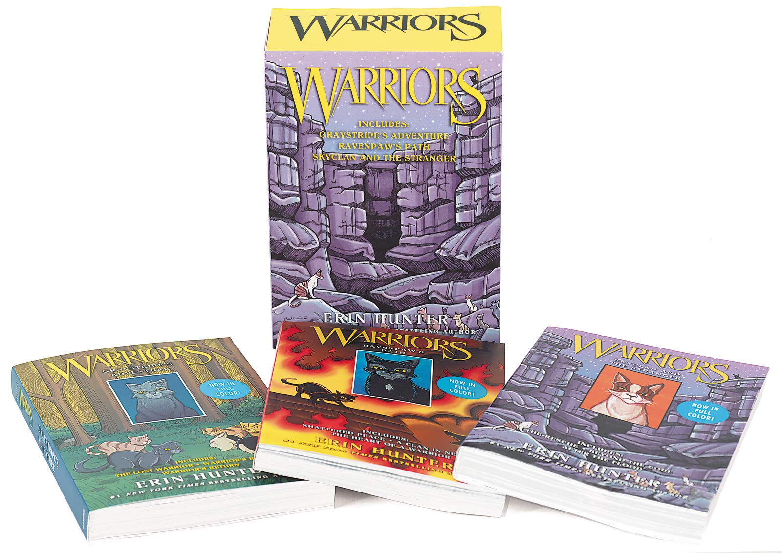 Warriors 3Book Fullcolor Box Set: Graystripe'S Adventure; Ravenpaw'S Path, Skyclan And The Stranger (Warriors Manga),New