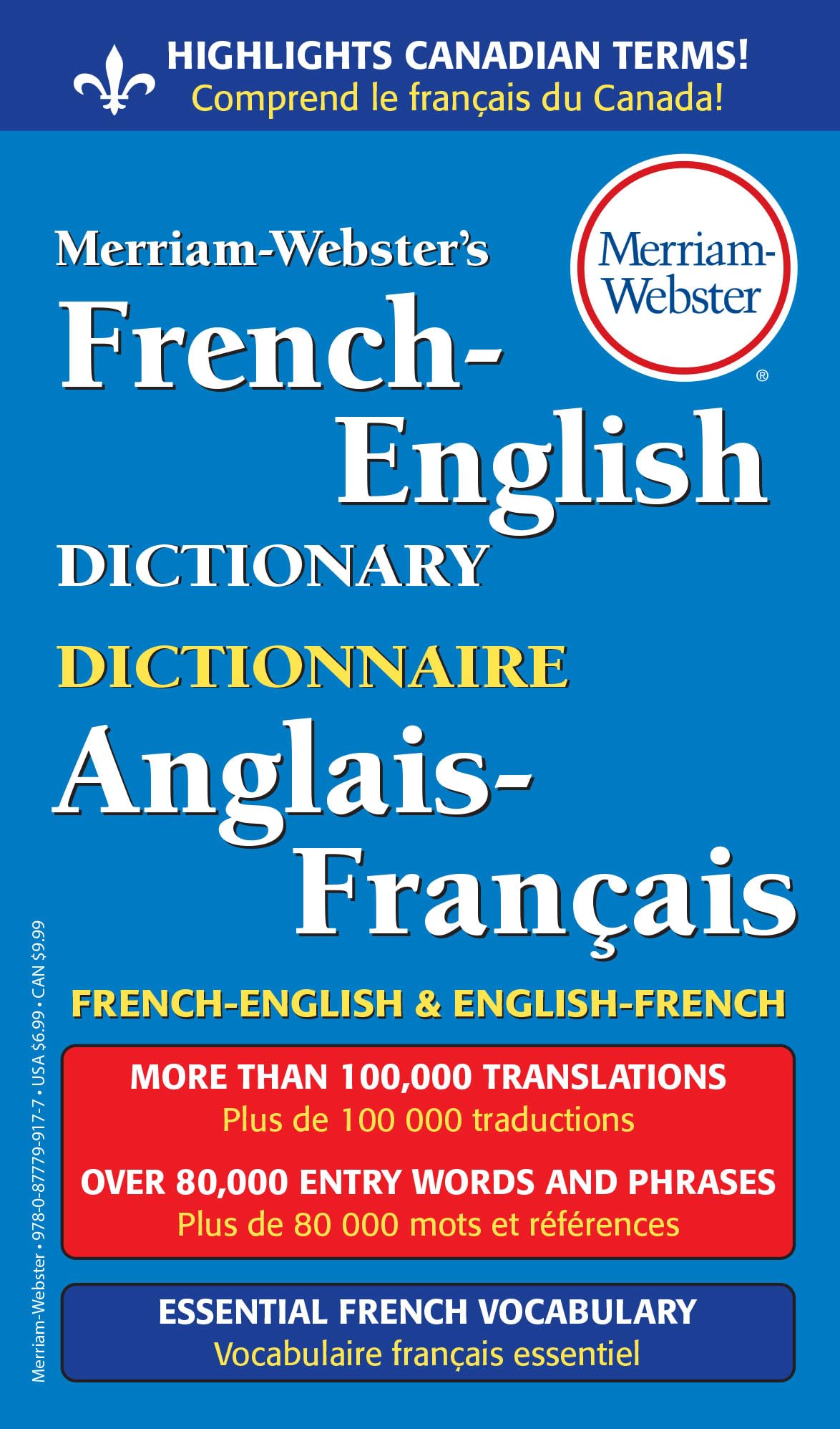 Merriamwebster'S Frenchenglish Dictionary, Newest Edition, Massmarket Paperback (English & French Edition) (Multilingual, Eng,New