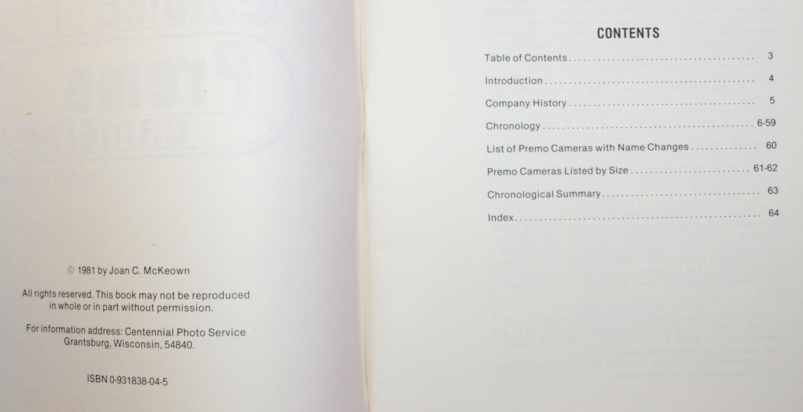 Catalog of Premo cameras,Used