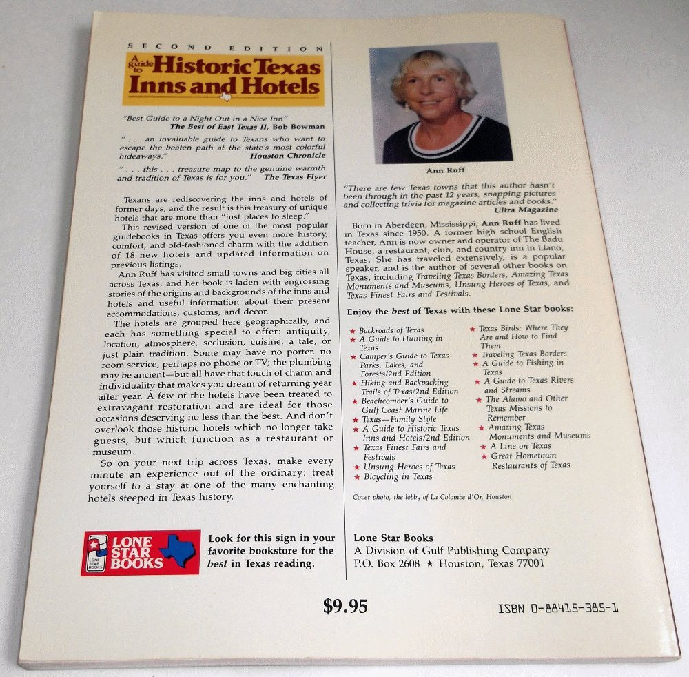 Guide to Historic Texas Inns and Hotels,Used