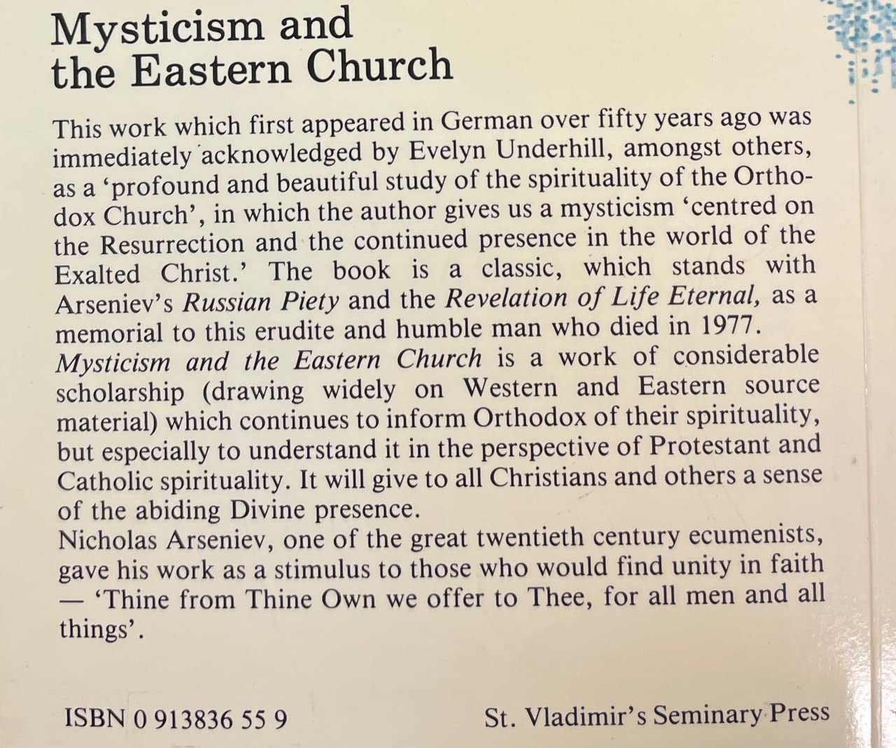 Mysticism and the Eastern Church,Used