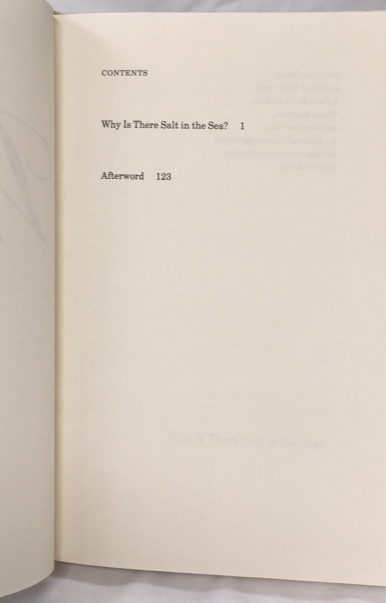 Why Is There Salt in the Sea? (European Women Writers),Used