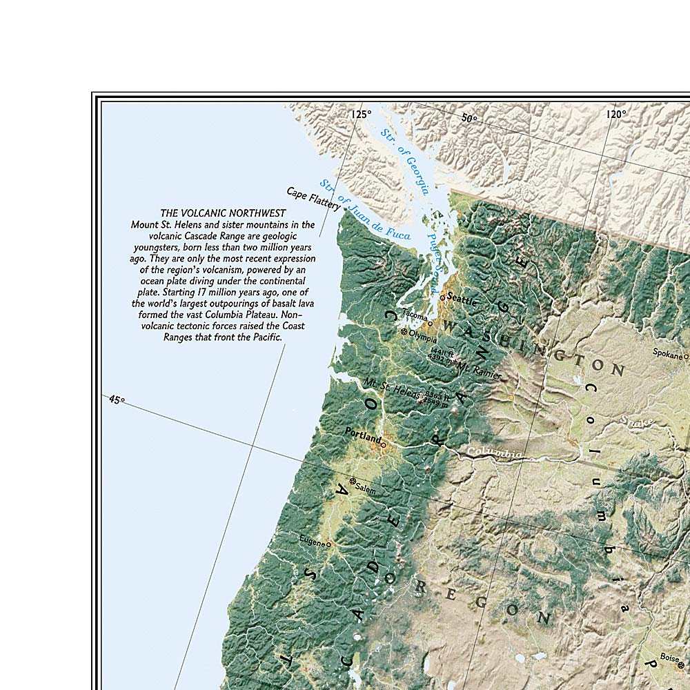 National Geographic United States Physical Wall Map (38.25 x 25.25 in) (National Geographic Reference Map),Used