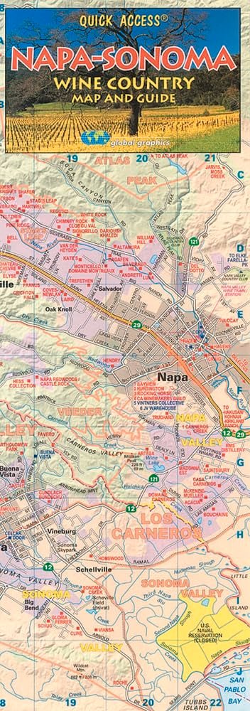 Quick Access NapaSonoma Wine Country Map and Guide,Used