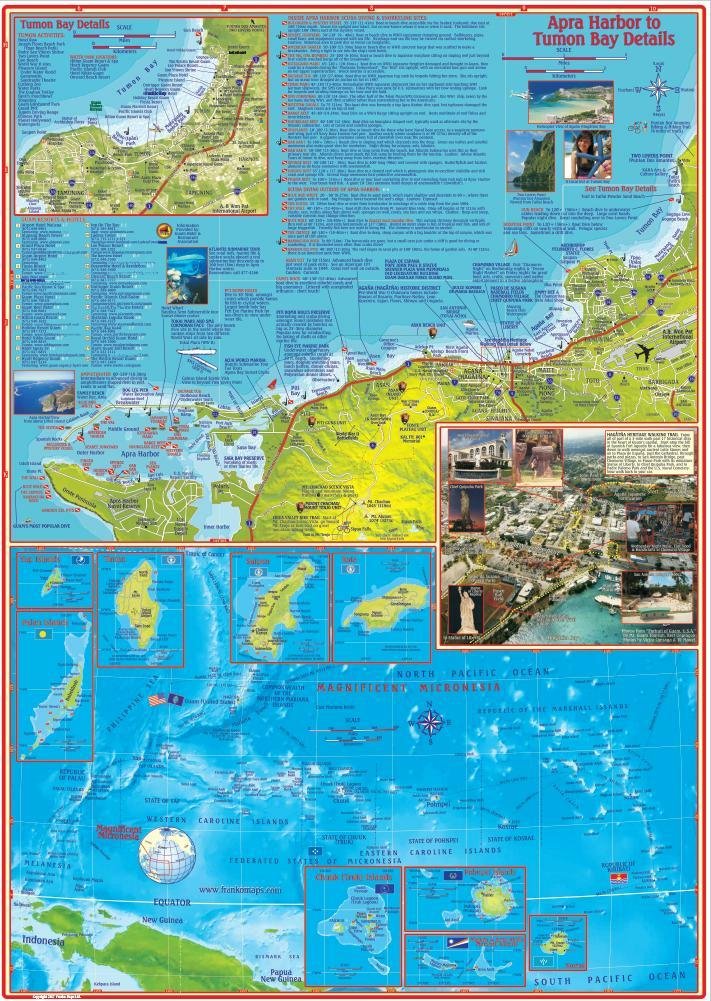 Guam Adventure & Dive Guide Franko Maps Waterproof Map,New
