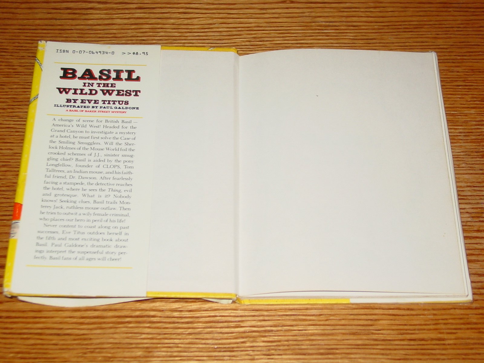 Basil In The Wild West (A Basil Of Baker Street Mystery),Used