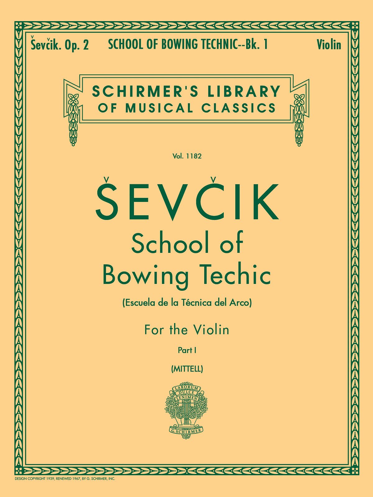 School of Bowing Technics, Op. 2 Book 1: Schirmer Library of Classics Volume 1182 Violin Method,Used