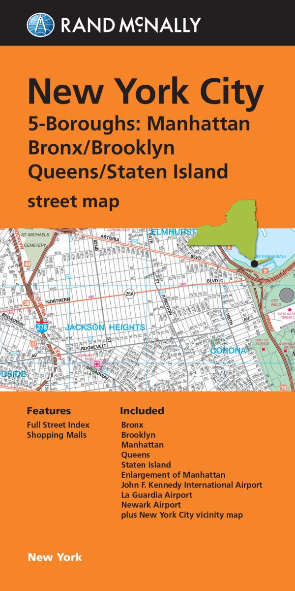 Rand Mcnally, New York City 5Boroughs: Manhattan, Bronx/Brooklyn, Queens/Staten Island Street Map,New