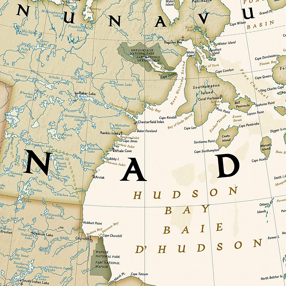 National Geographic Canada Wall Map Executive (38 x 32 in) (National Geographic Reference Map),Used