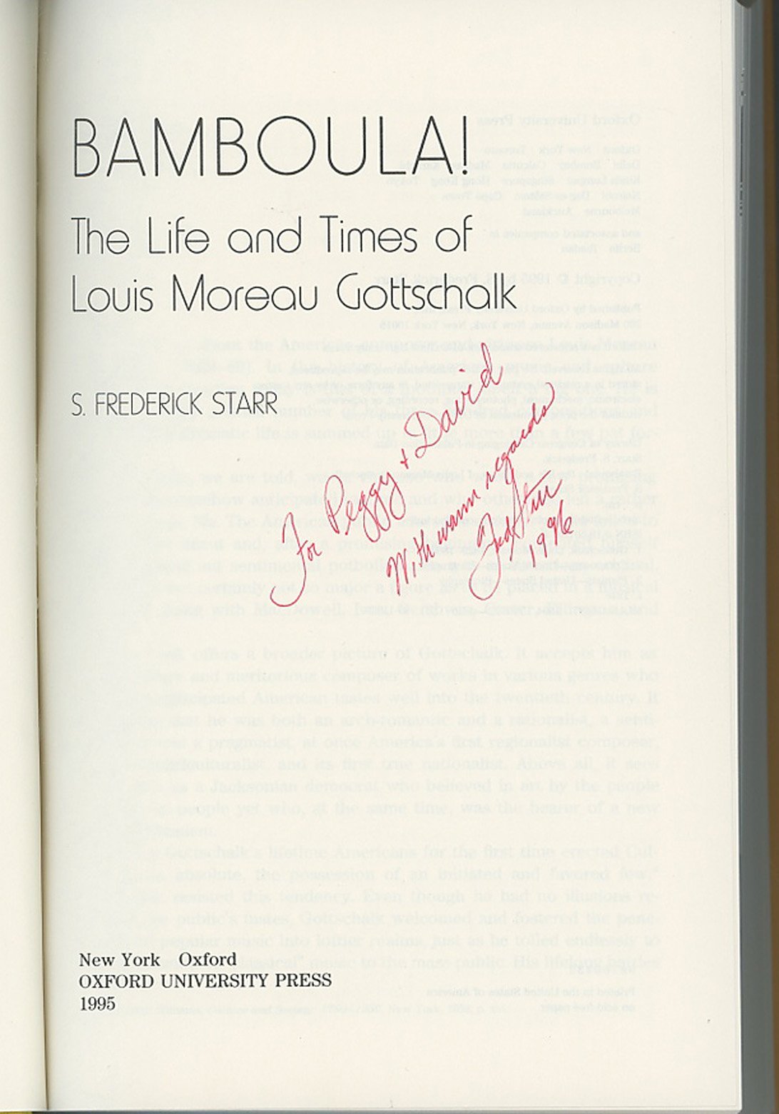 Bamboula!: The Life and Times of Louis Moreau Gottschalk,New