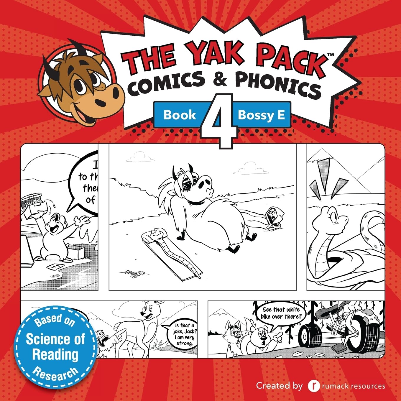 The Yak Pack: Comics & Phonics: Book 4: Learn to read Bossy E words (The Yak Pack Comics Complete Series),Used