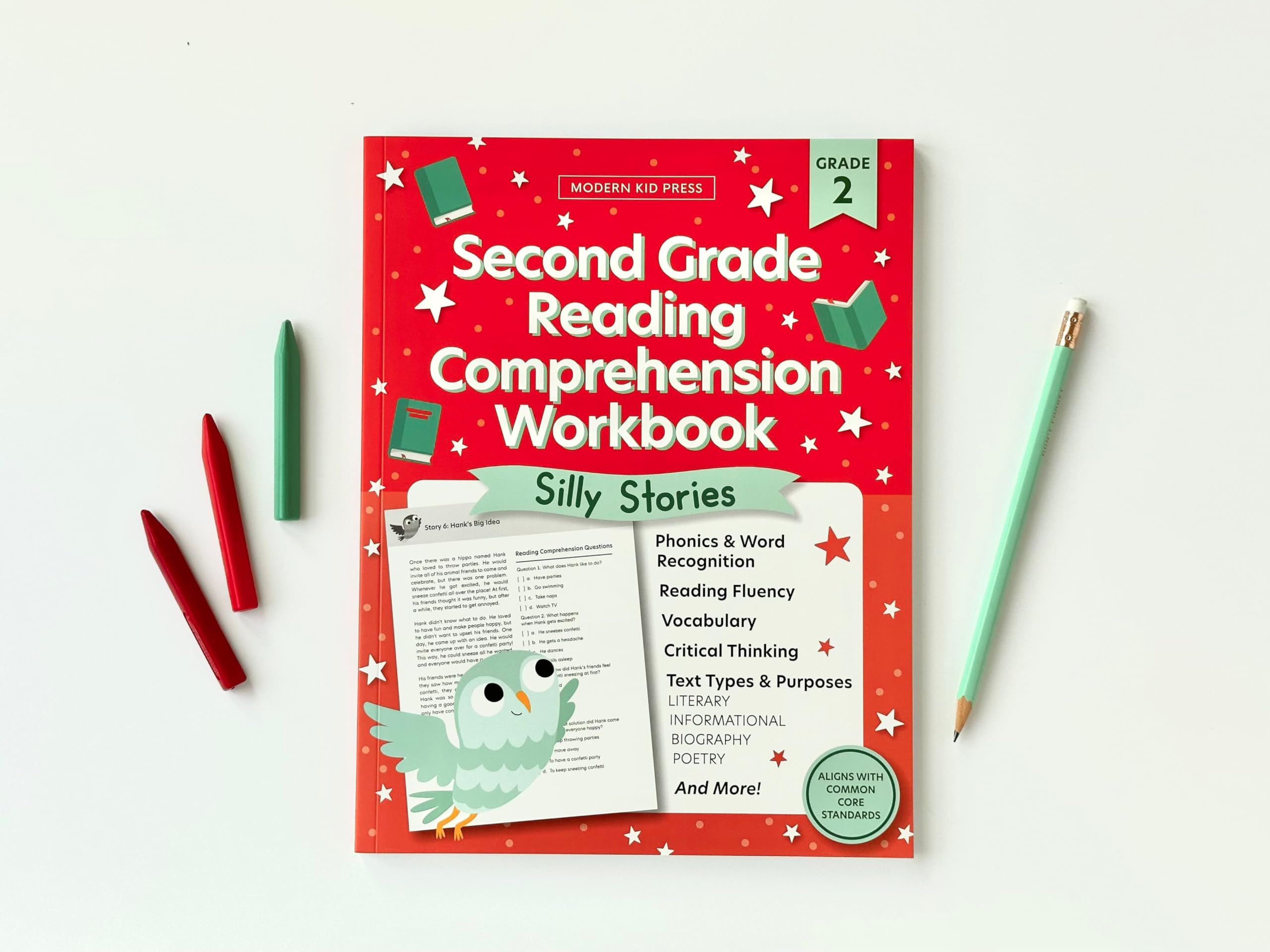 The 2nd Grade Reading Comprehension Workbook for Kids: Silly and Engaging Stories, Biographies, Poetry and Informational Text to,Used