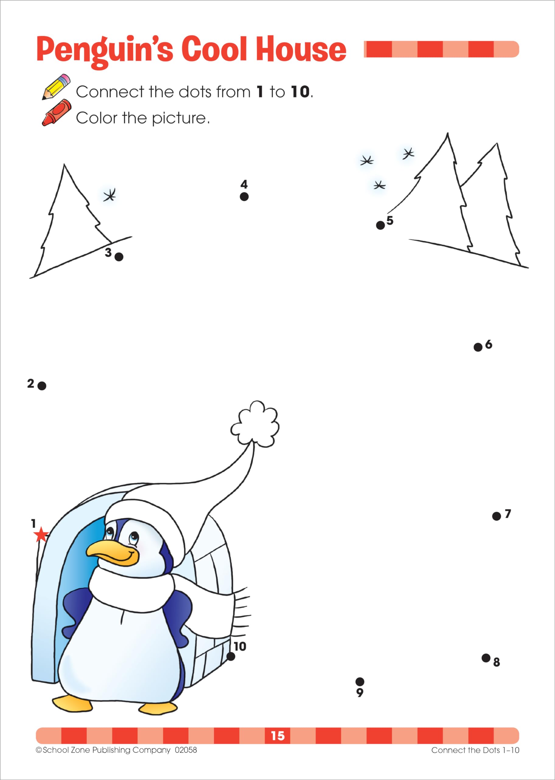 School Zone Connect The Dots Workbook 32 Pages, Ages 3 To 5, Preschool, Kindergarten, Dottodots, Counting, Number Puzzles,,Used