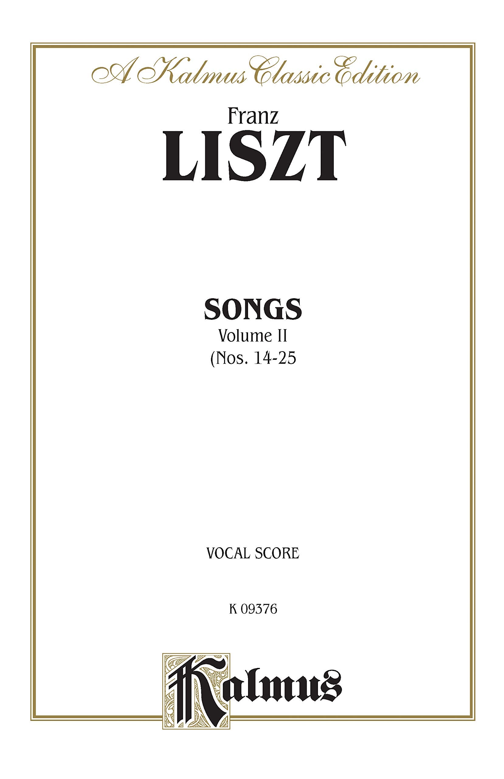 Songs, Vol. ll (Kalmus Edition) (German Edition),Used