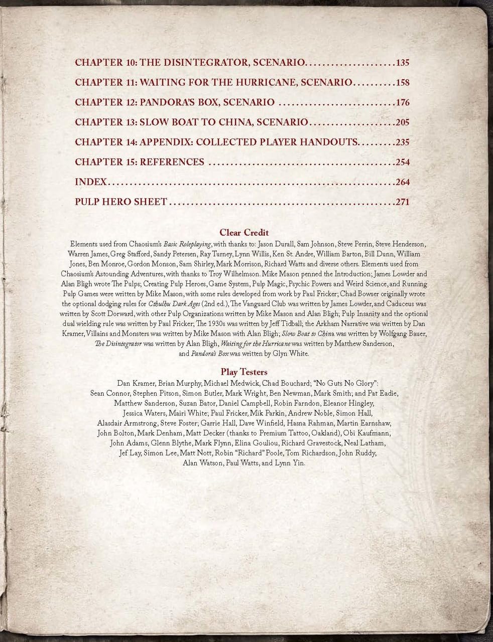 Pulp Cthulhu (Call of Cthulhu Roleplaying),New