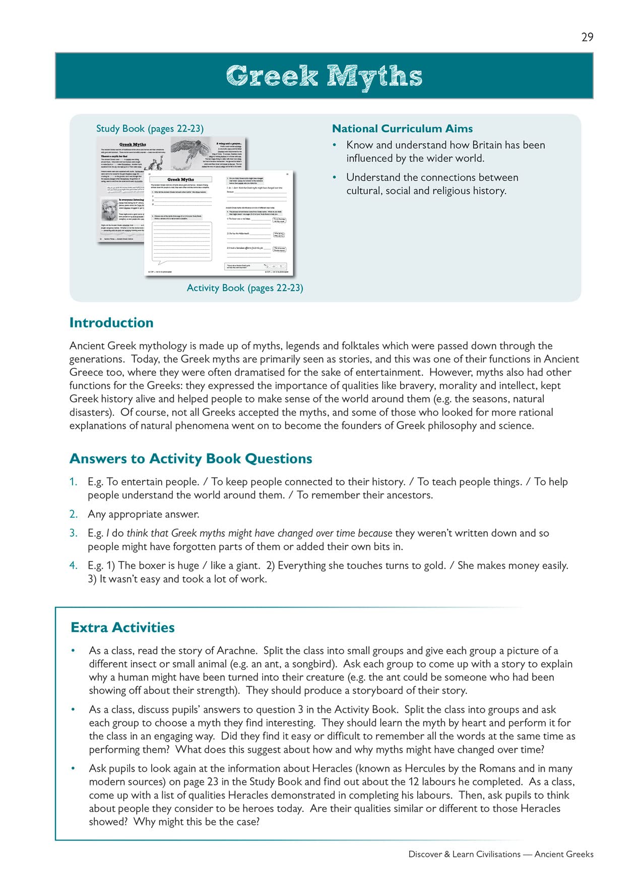 New KS2 Discover & Learn: History Civilisations Teacher Book (Egyptians, Greeks, Maya), Years 36 (CGP KS2 History),Used