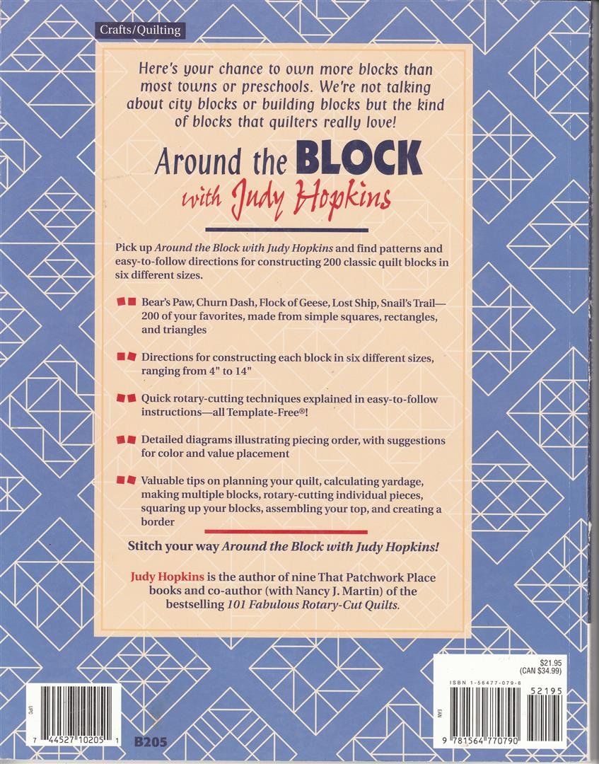 Around the Block with Judy Hopkins: 200 RotaryCut Blocks in 6 Sizes,Used