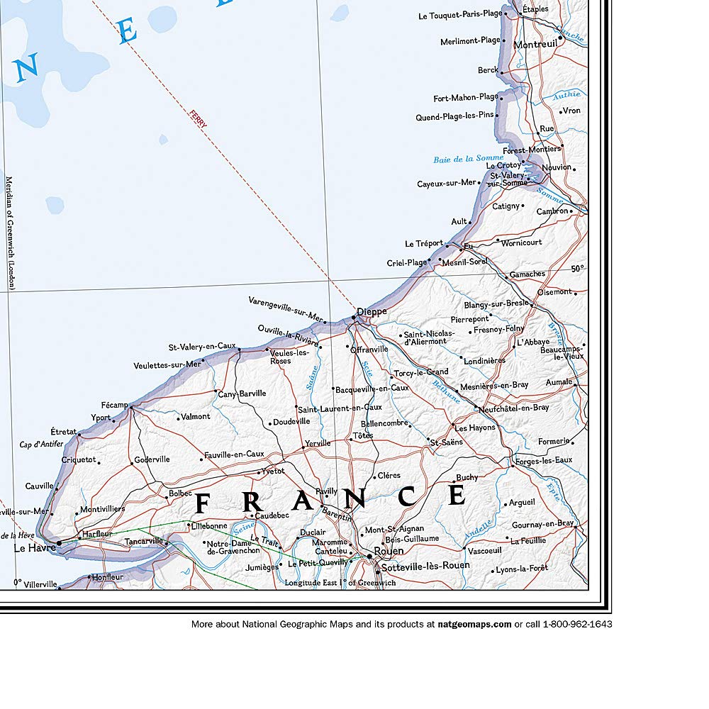 National Geographic England and Wales Wall Map Classic (30 x 36 in) (National Geographic Reference Map),Used