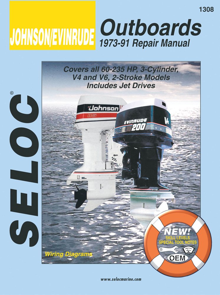 Johnson/Evinrude Outboards, 197391 Repair Manual, Covers All 60235 Hp, 3Cylinder, V4 And V6, 2Stroke Models, Includes Jet Dr