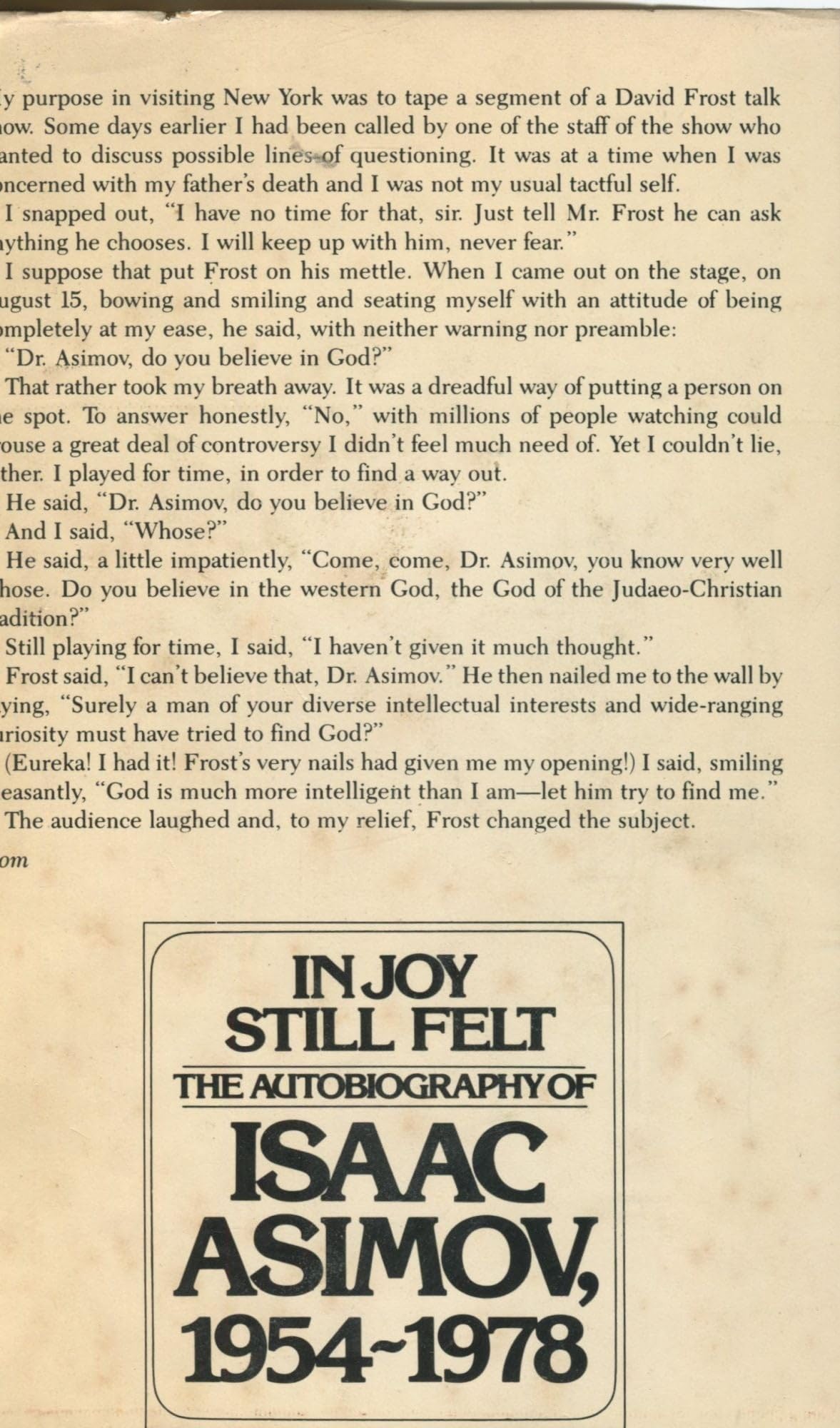 In Joy Still Felt: The Autobiography of Isaac Asimov 19541978,Used