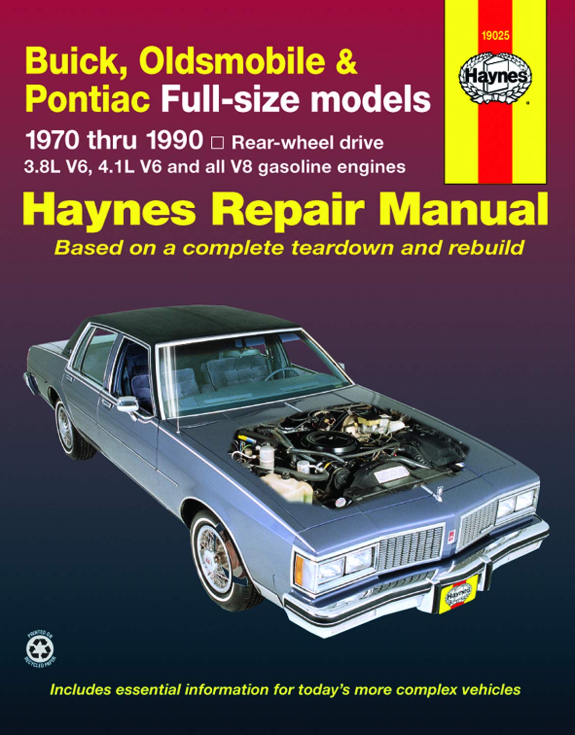 Buick, Oldsmobile & Pontiac fullsize RWD models (7090) Haynes Repair Manual (Does not include information specific to diesel e,Used