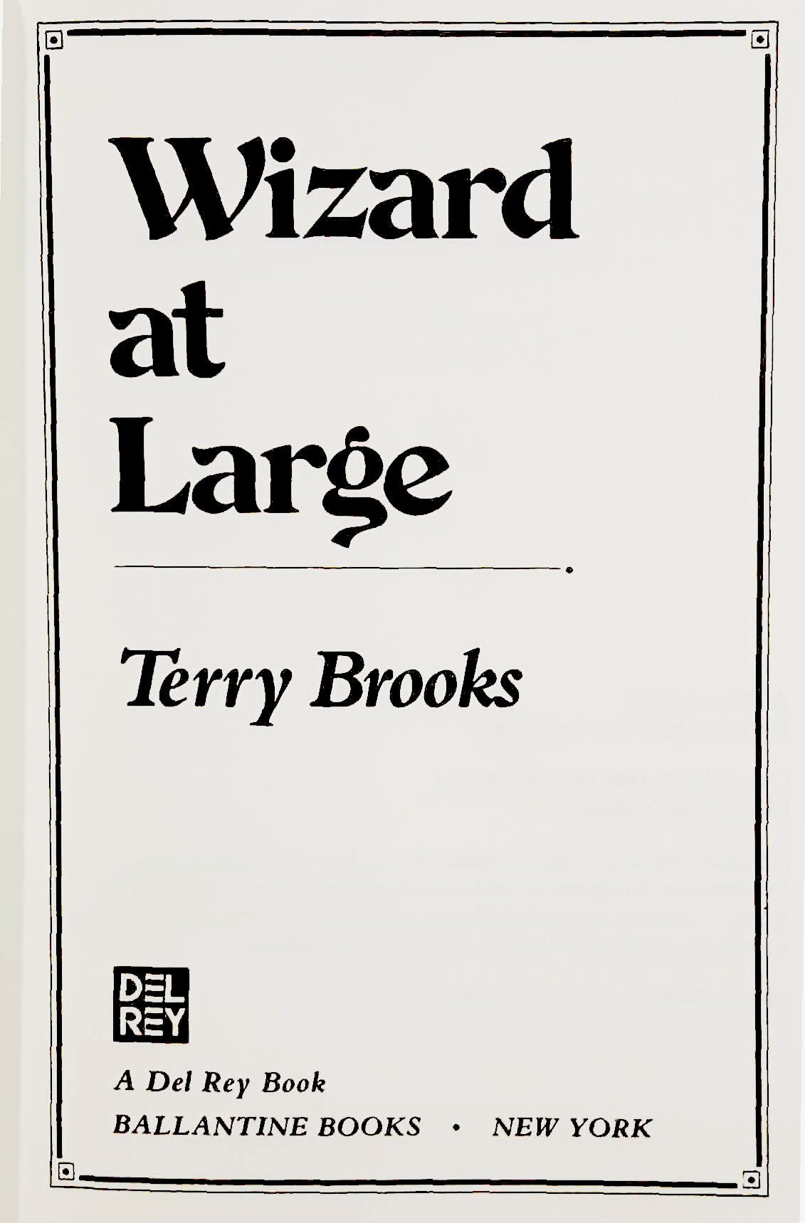 Wizard at Large (Magic Kingdom of Landover, Book 3),Used