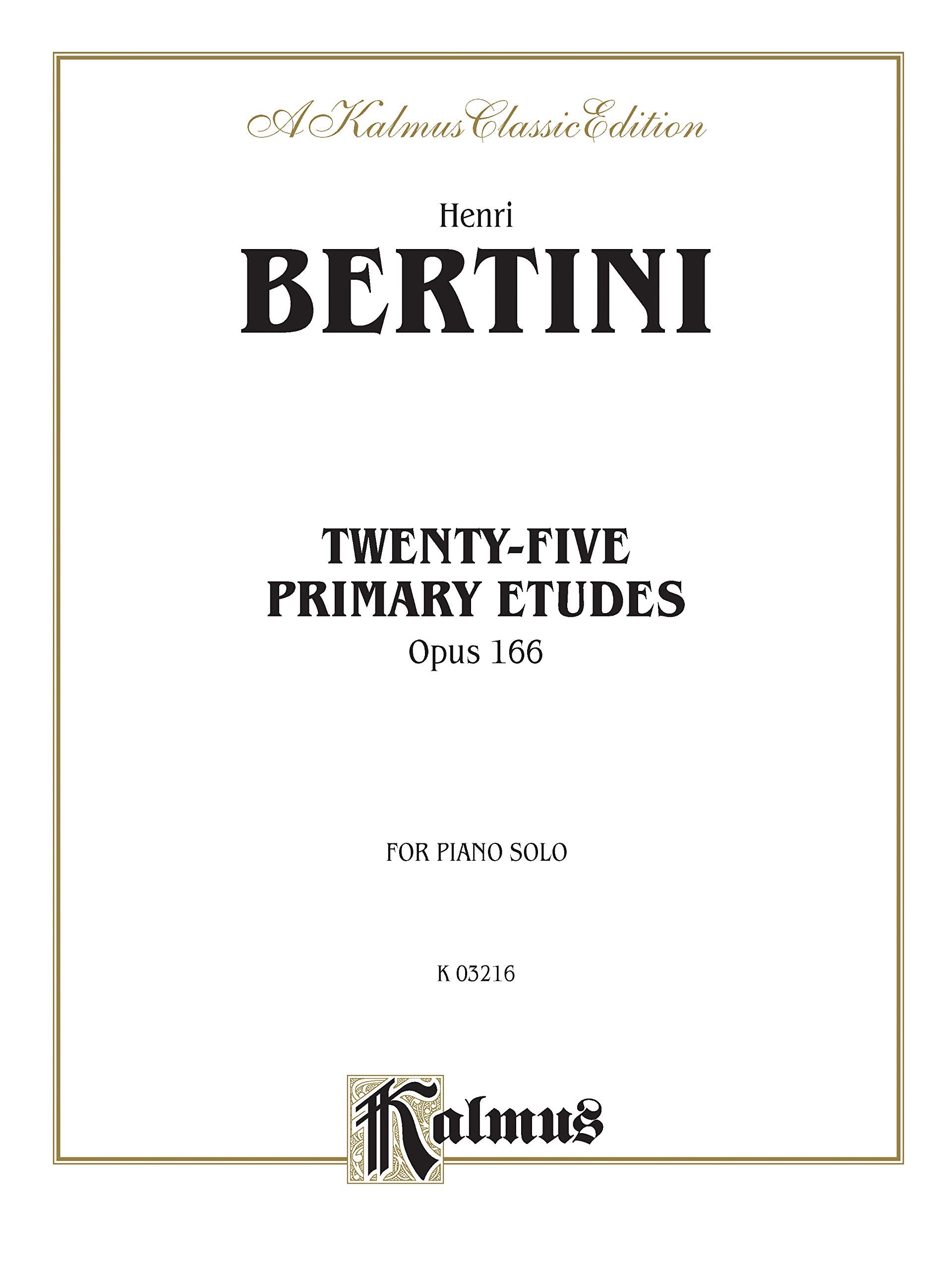 Twentyfive Primary Etudes, Op. 166 (Kalmus Edition),Used