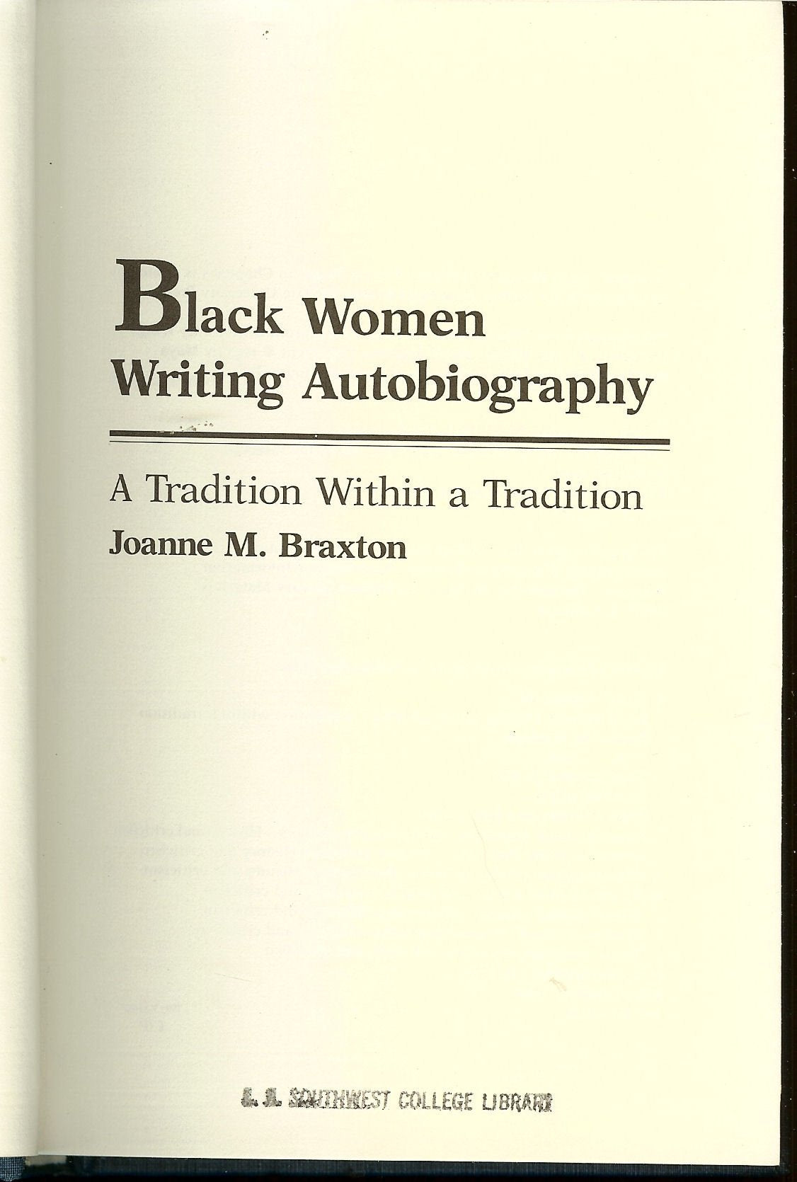 Black Women Writing Autobiography,Used