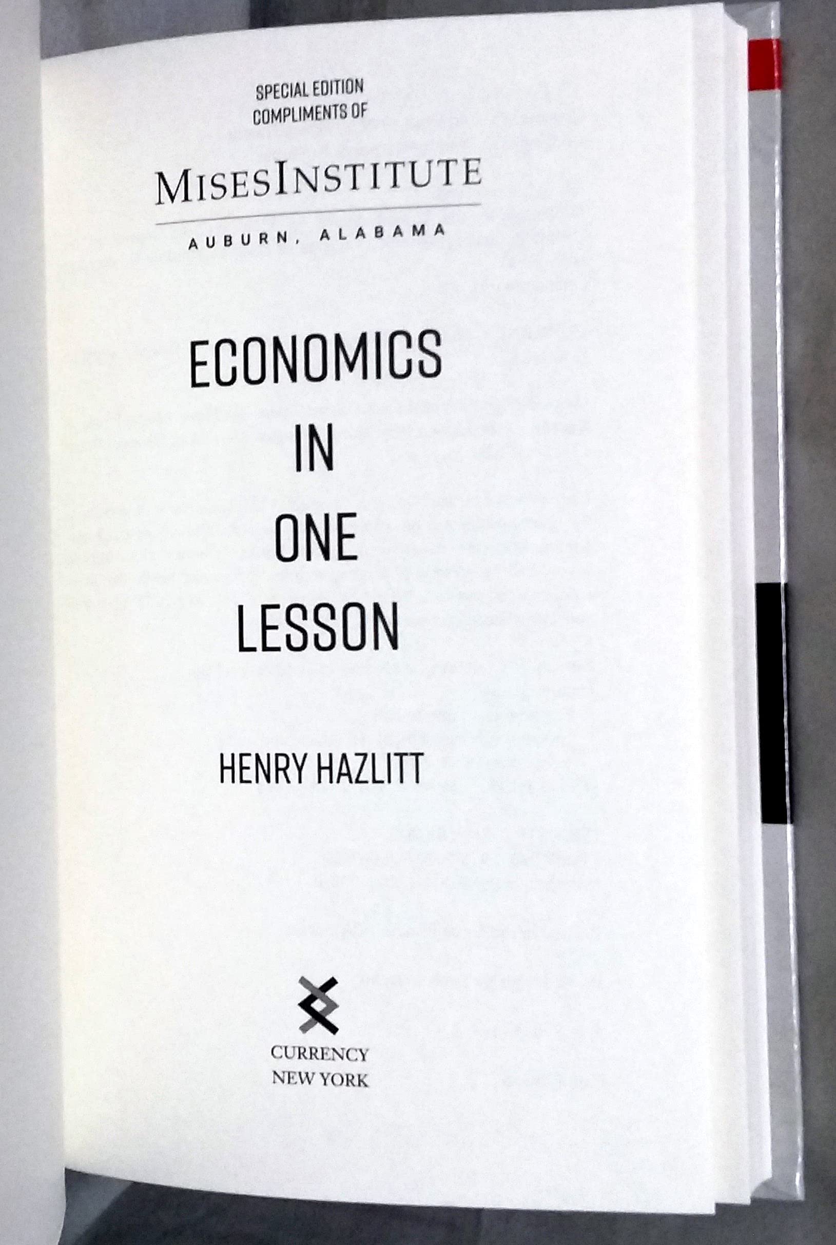 Economics in One Lesson 1st edition by Henry Hazlitt (2008) Hardcover,New