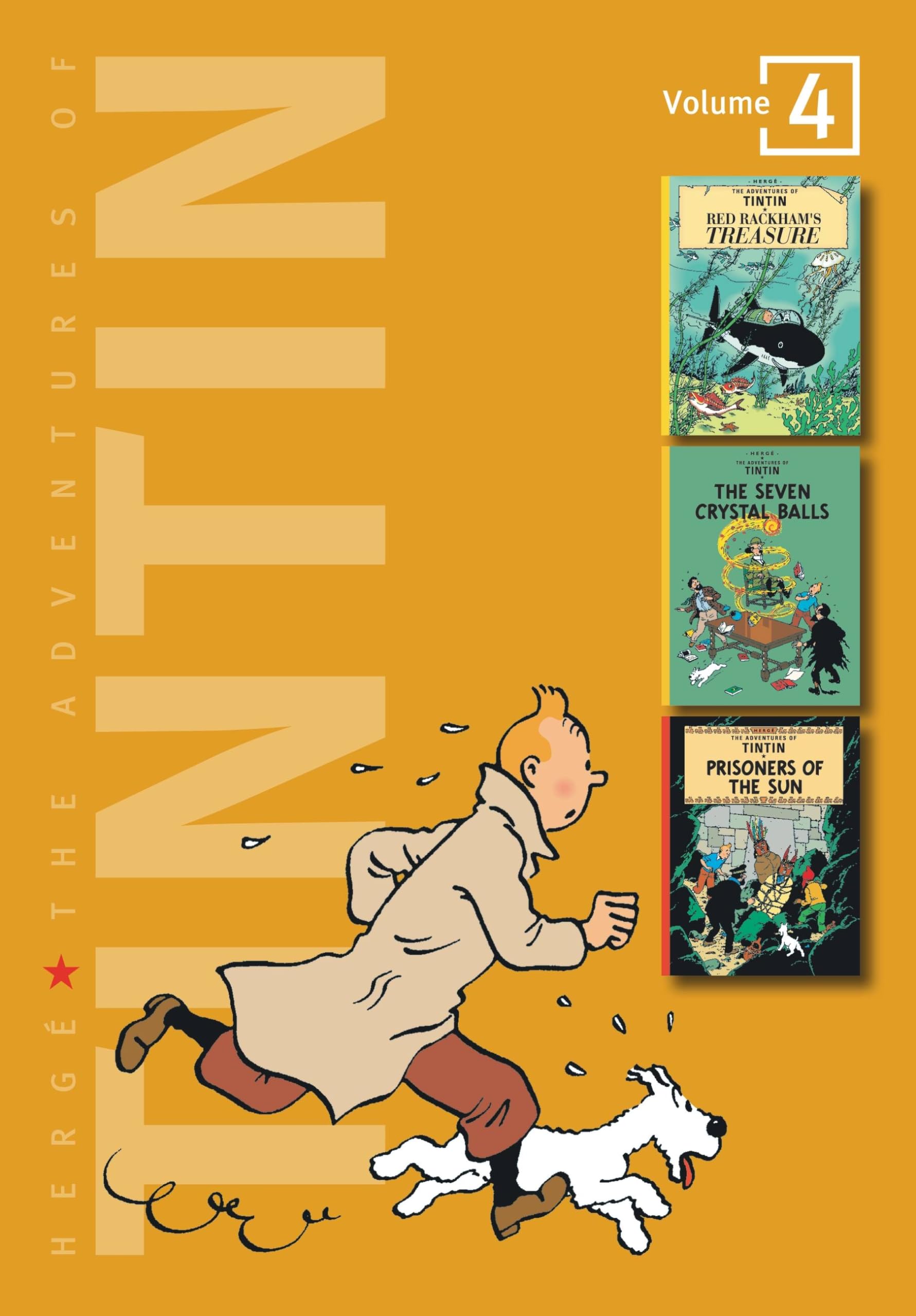 The Adventures of Tintin, Vol. 4: Red Rackham's Treasure / The Seven Crystal Balls / Prisoners of the Sun (3 Volumes in 1),Used