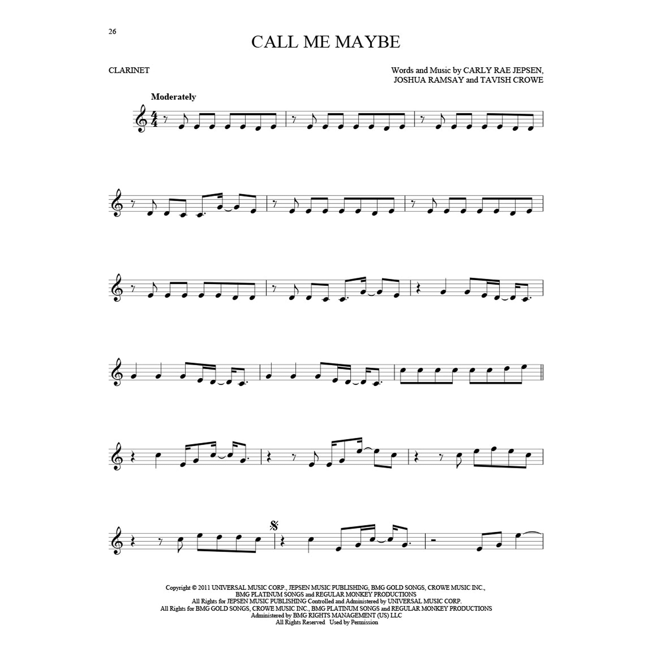 101 Hit Songs for Clarinet Clarinet Music Book with Collection of Famous Songs Clarinet Book with Instrumental Versions of F,Used