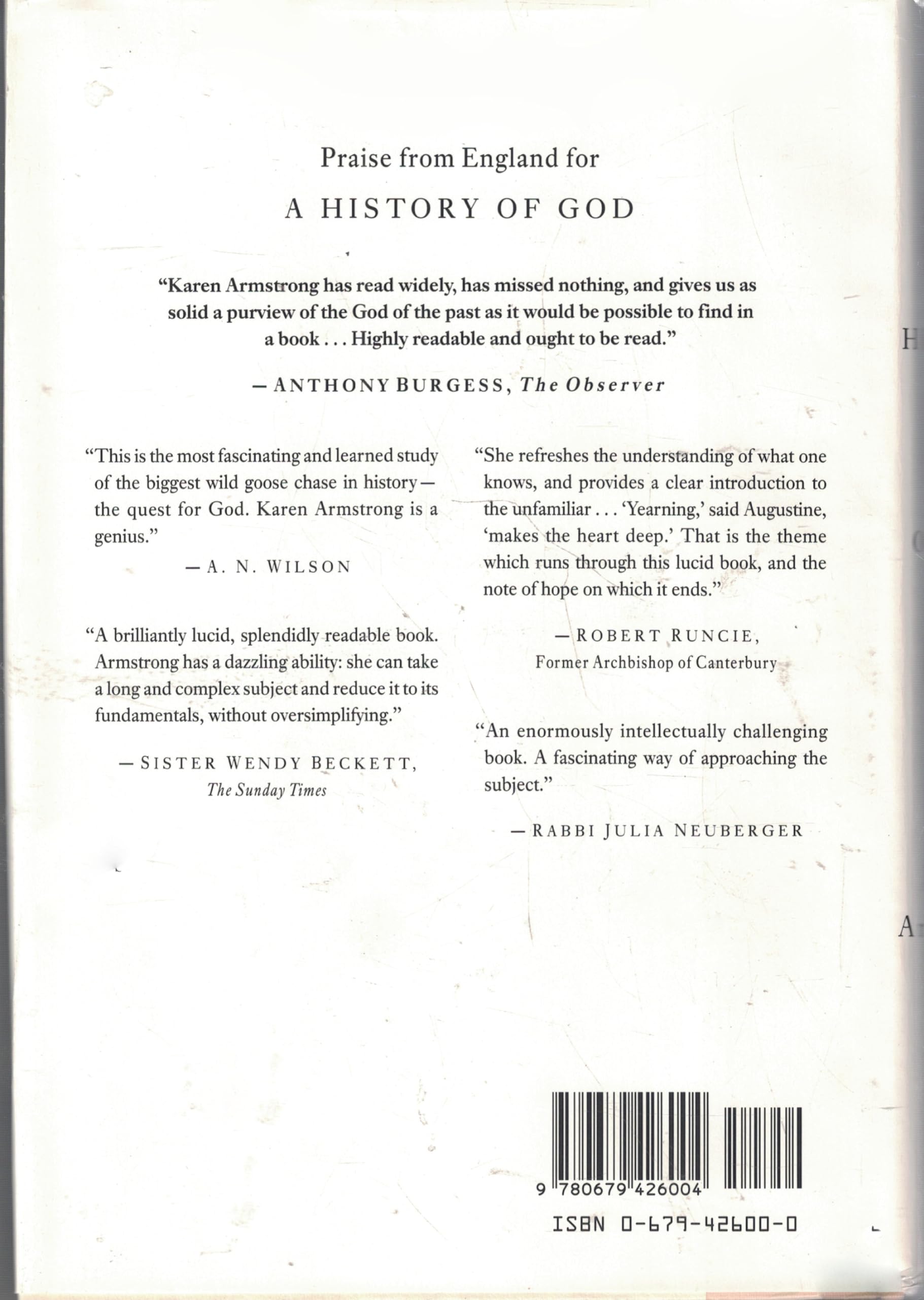 History Of God: The 4000Year Quest of Judaism, Christianity, and Islam,New