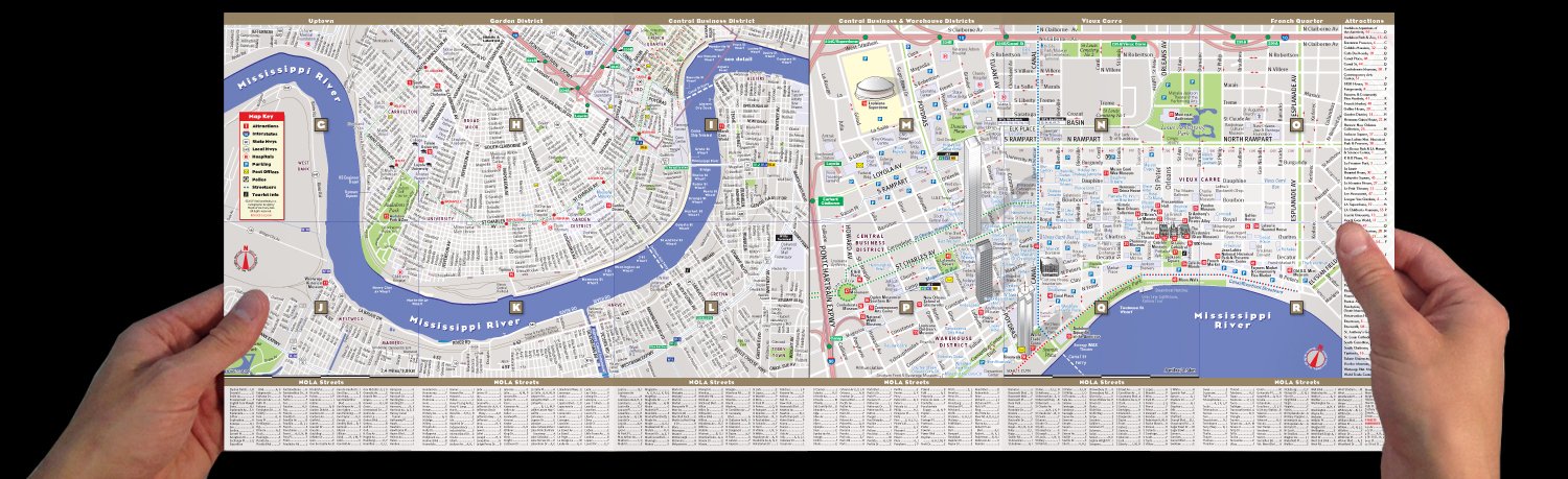 StreetSmart New Orleans by VanDam Laminated pocket size City Street & Freeway Map to New Orleans, LA complete with all attract,Used