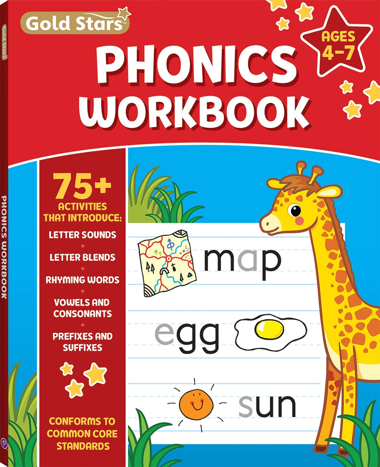 Phonics Workbook for Ages 47 with 75+ Activities, Letter Sounds, Letter Blends, Rhyming Words, Vowels and Consonants, Prefixes ,Used