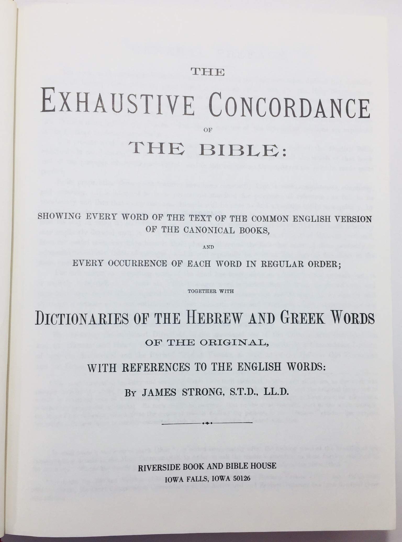 King James Version Strongs Concordance Rsc,Used